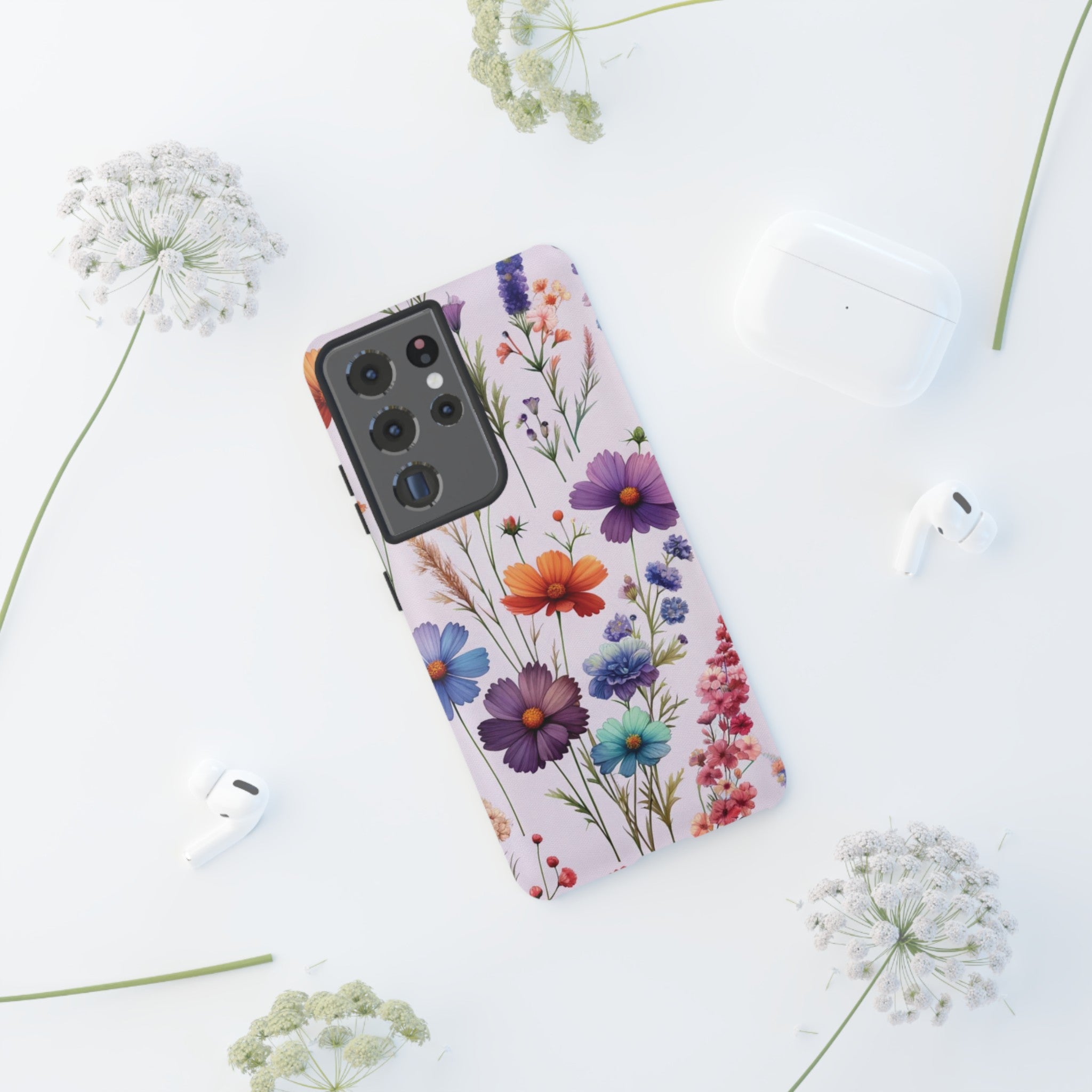 Lavender Wildflowers Protective Phone Case Gift for Her Phone 15, Samsung iPhone Samsung Gift for Her Case iPhone 15, Samsung iPhone Samsung Accessory Gift for Her.