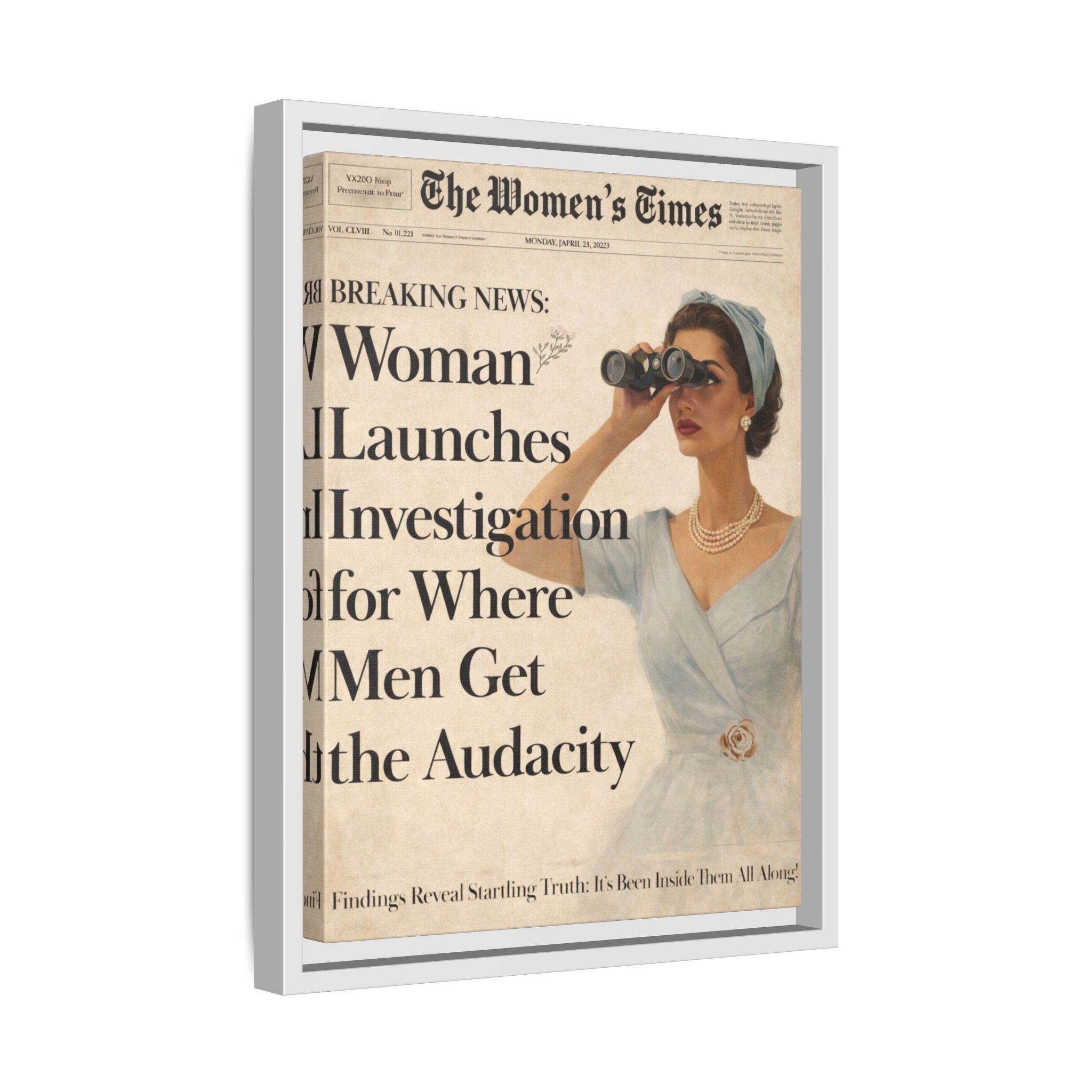 Vintage Funny Women's Retro Art Matte Canvas Framed — Retro Inspirational Wall Art