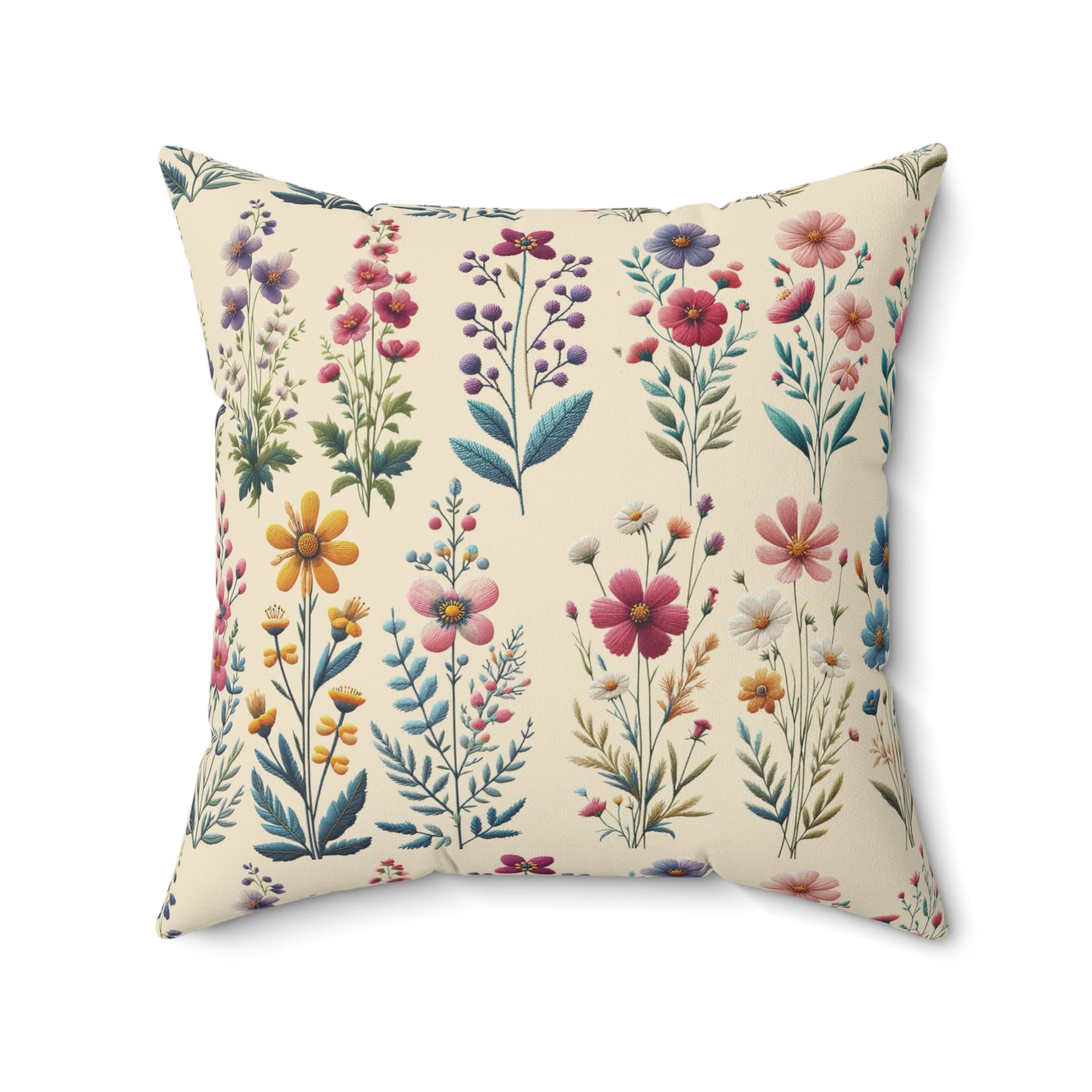 Best Beautiful Wildflower Square Pillow Vibrant Floral Design for Cozy Home Décor - Perfect Accent for Living Rooms, Bedrooms, and Lounges - Soft, Durable, and Stylish PillowGift New House, Bridal Shower Gift - MRSBYVALLE