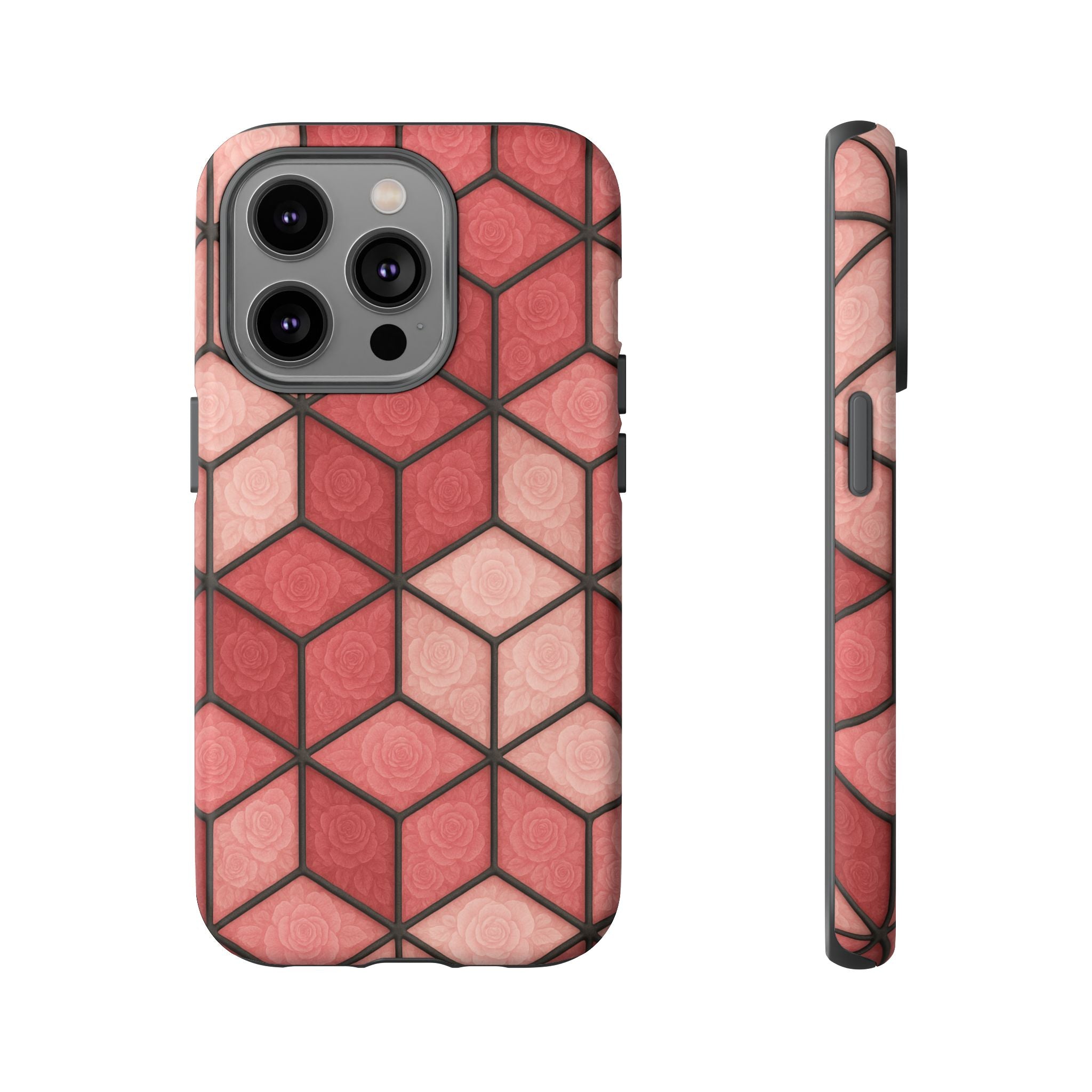 Geometric Stained Glass Illusion Phone Case Colorful Abstract Art, Aesthetic Protective Cover for iPhone, Samsung & Google, Unique Gift Idea Mom