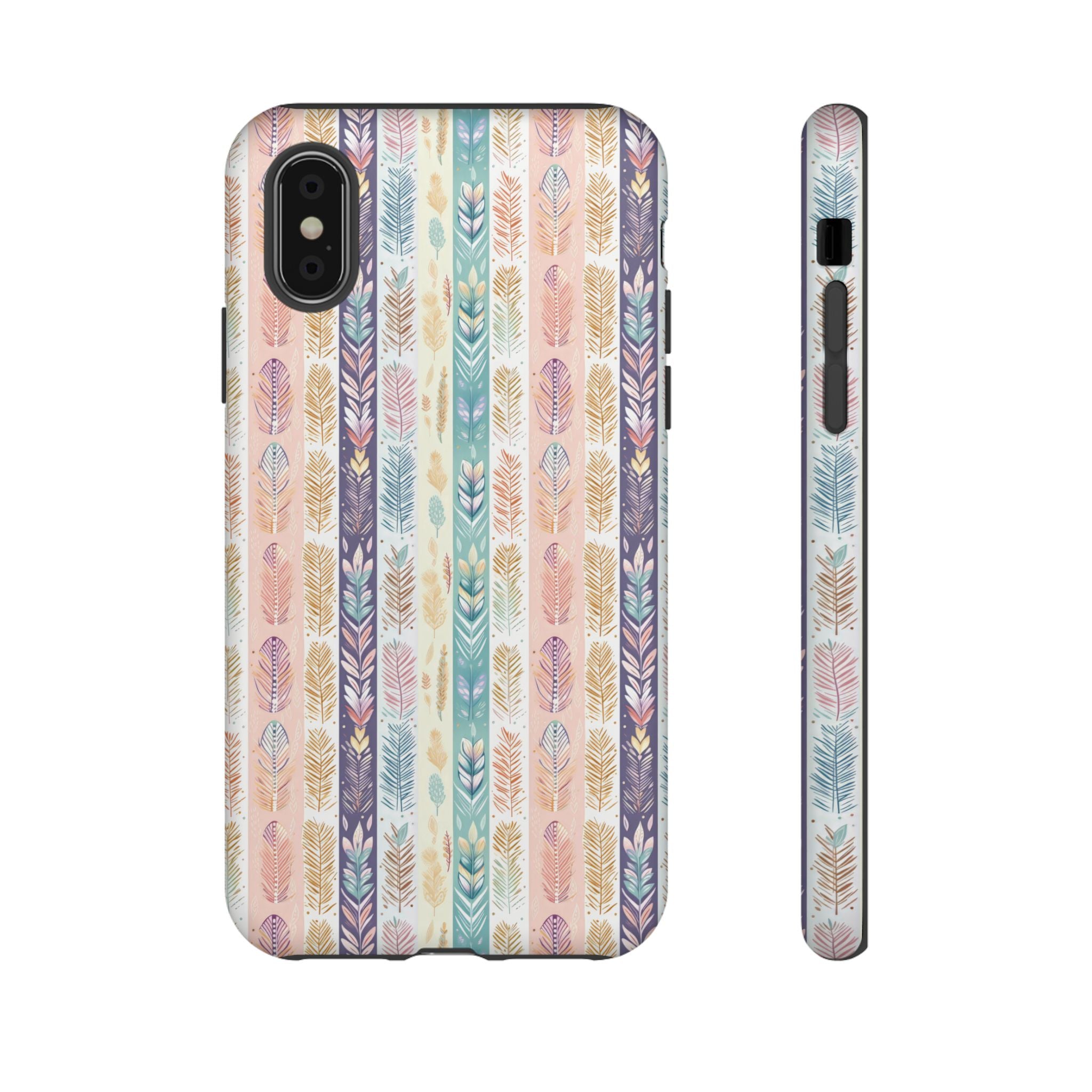 Boho Pastel Feathers Modern Watercolor Abstract Phone Case Compatible with iPhone, Samsung & More - Stylish, Durable Protection with Vibrant Artistic Design Perfect Gift for Her