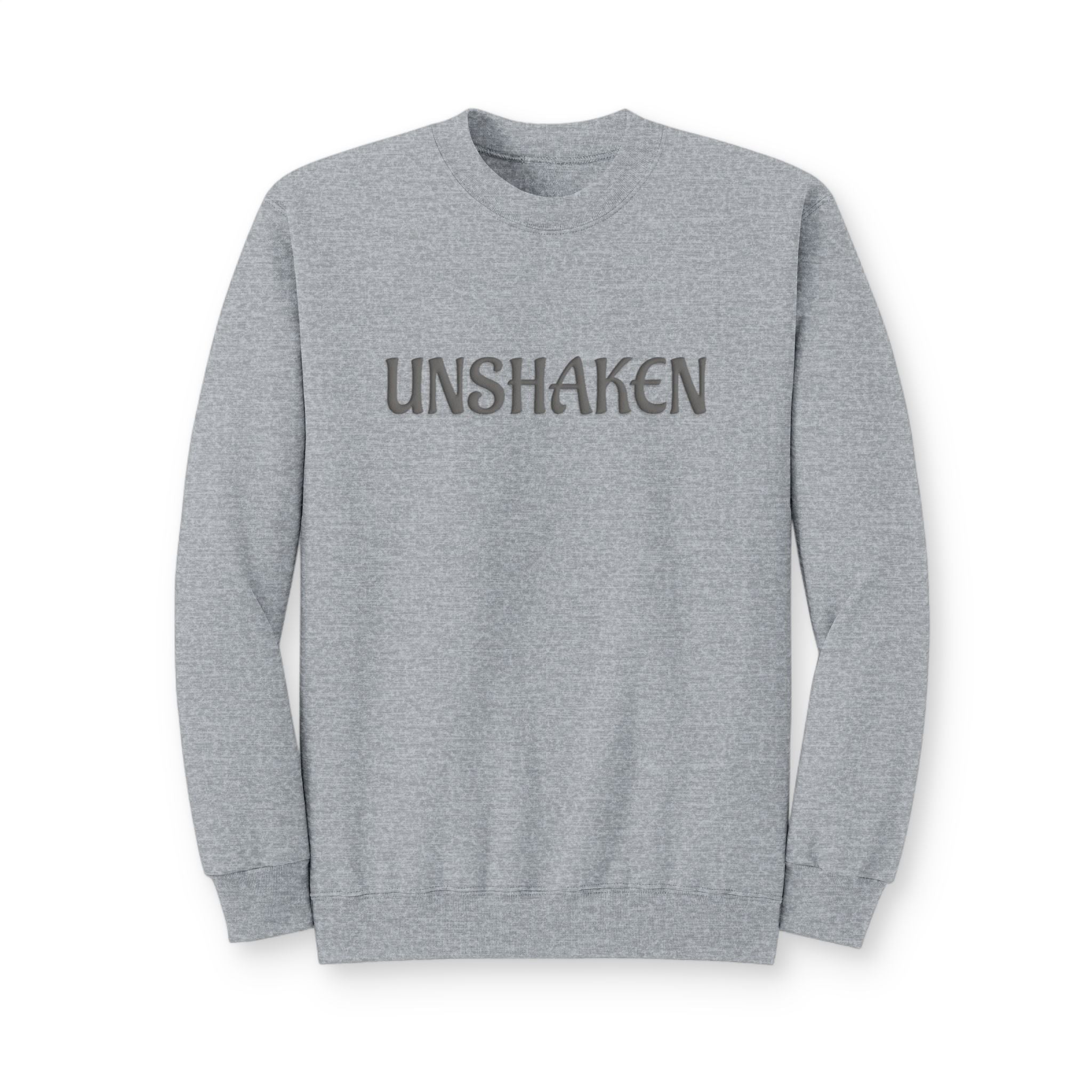 Unshaken Crewneck Sweatshirt - Minimal Inspirational Graphic Sweatshirt