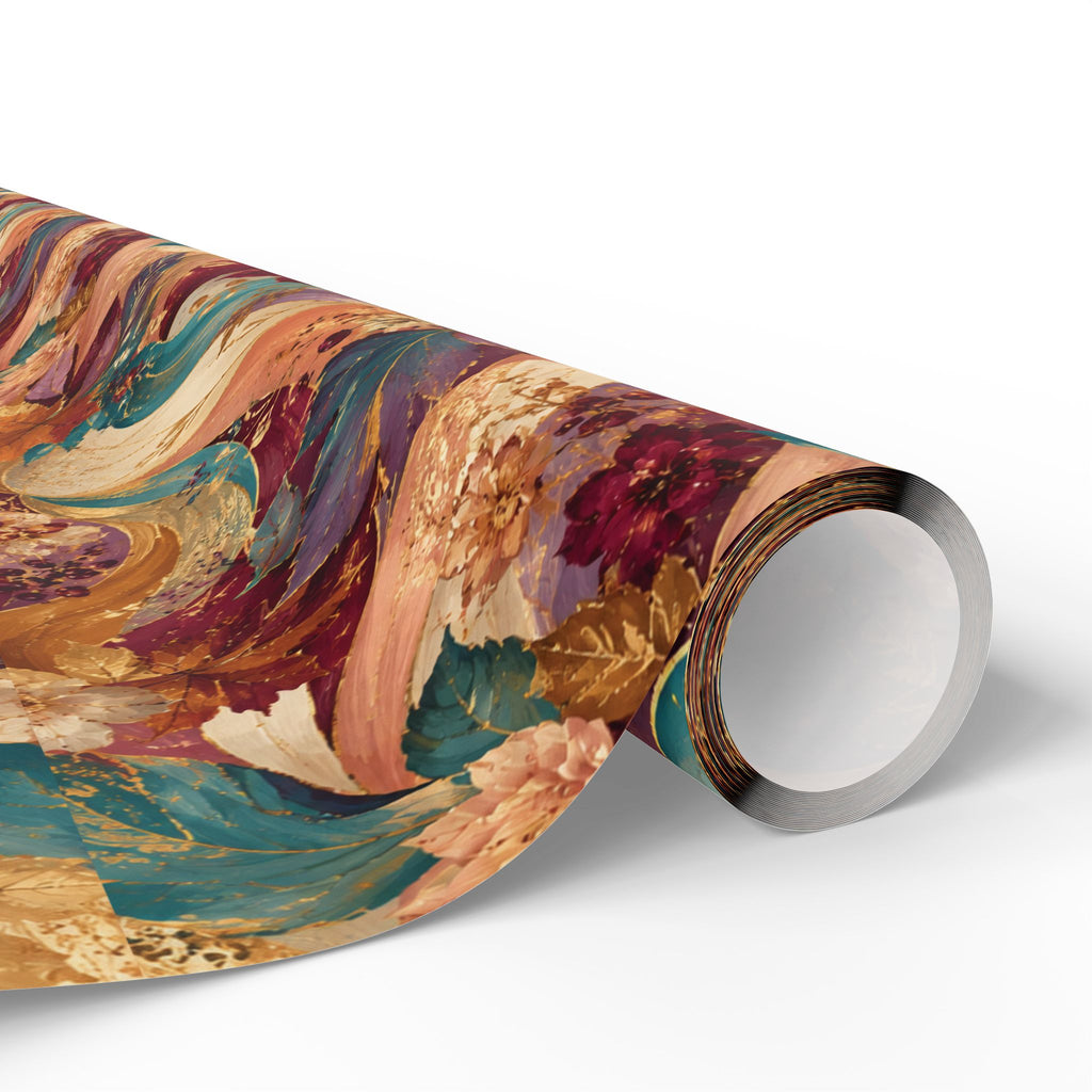 Autumn Floral Swirl Wrapping Paper - Fall Leaves & Bouquet Gift Wrap