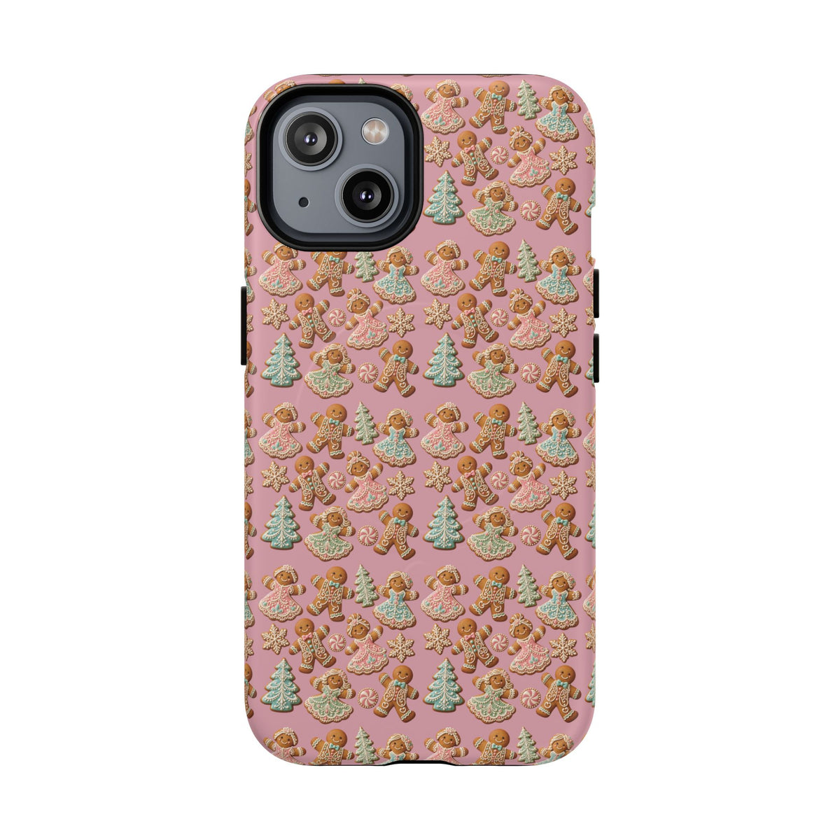 Phone Case — Pink Gingerbread Cookies Pattern Tough Magnetic Case