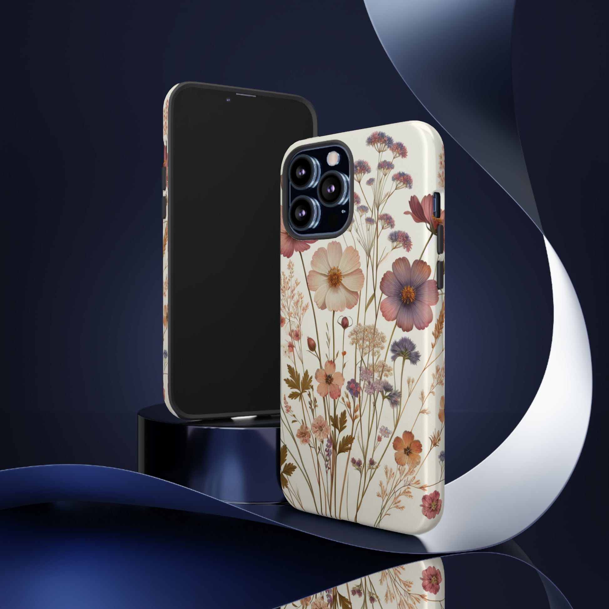 Wildflower Boho Luxury Phone Tough Case Floral Elegant Durable Stylish for Modern Devices iPhone 15, Samsung iPhone Samsung Accessory Gift for Her.