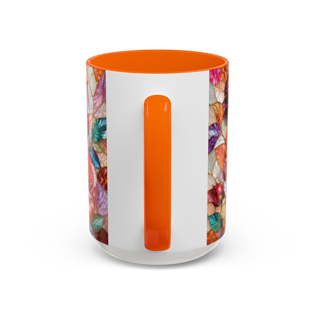 Floral Stained-Glass Accent Coffee Mug Colorful Rose Pattern (11/15 oz) Gift for Her