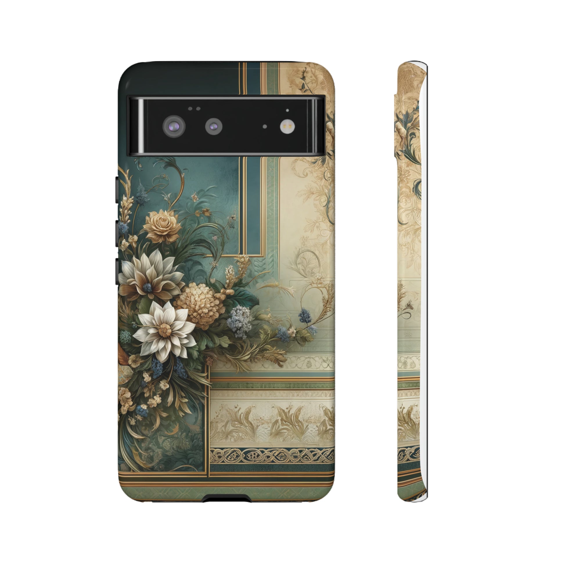 Victorian Floral Boho Luxury Phone Tough Case Floral Elegant Durable Stylish for Modern Devices iPhone 15, Samsung iPhone Samsung Accessory Gift for Her.