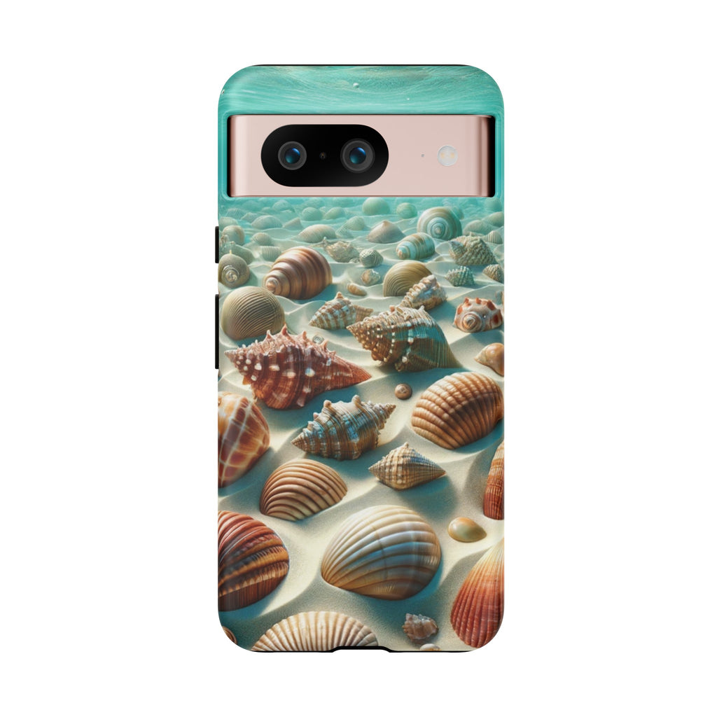 Plush Ocean Bliss Turquoise Seashell Ocean Beach View Protective Phone Case Gift for Her Phone 15, Samsung iPhone Samsung Gift for Her Case iPhone 15, Samsung iPhone Samsung Accessory Gift for Her.
