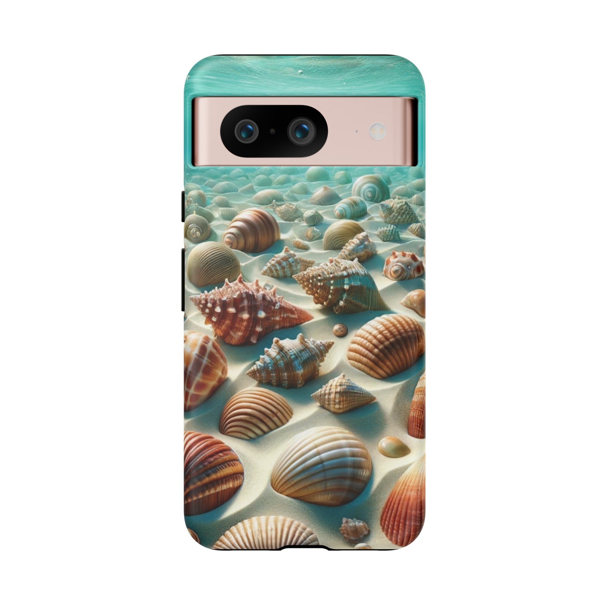 Plush Ocean Bliss Turquoise Seashell Ocean Beach View Protective Phone Case Gift for Her Phone 15, Samsung iPhone Samsung Gift for Her Case iPhone 15, Samsung iPhone Samsung Accessory Gift for Her.