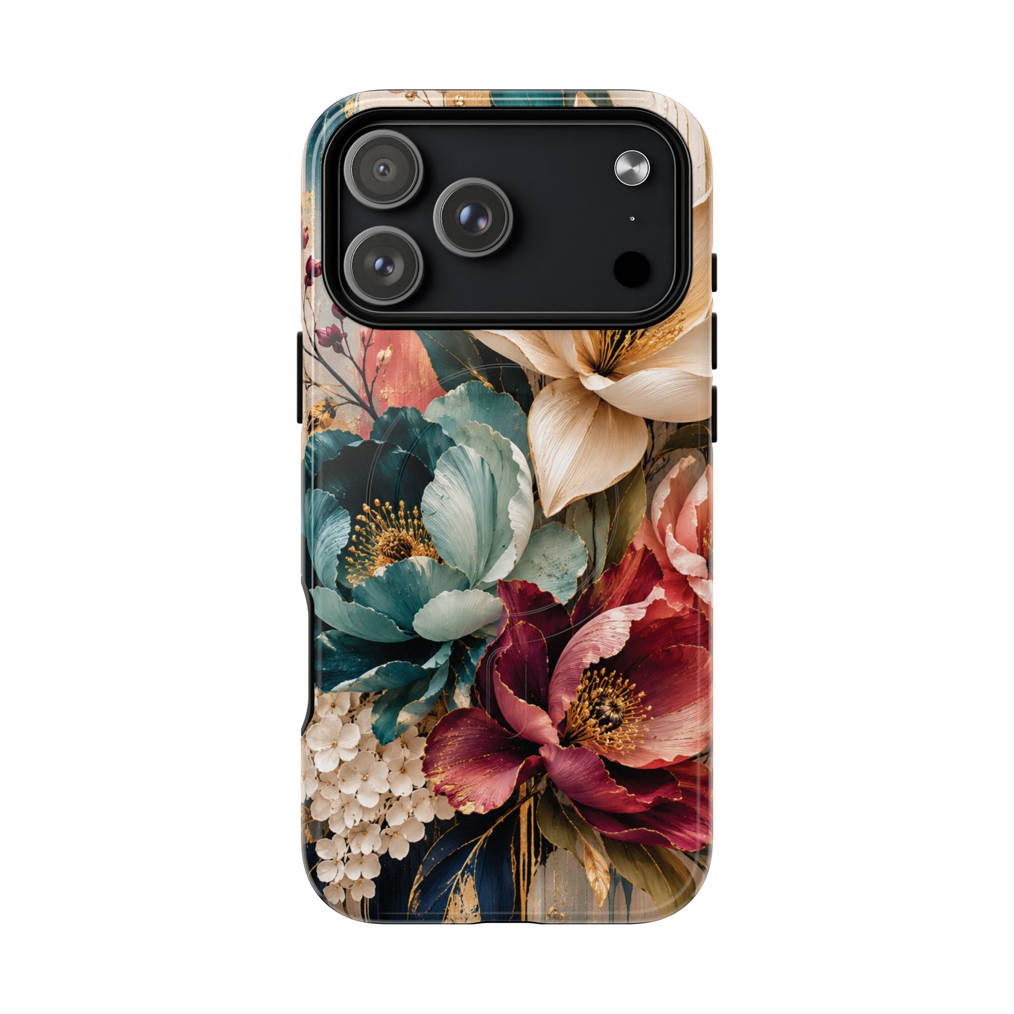 Vintage Floral Bouquet phone case Tough Magnetic Case Velvet Bloom Floral Art iPhone Case  Botanical Protective Case Samsung Modern Garden