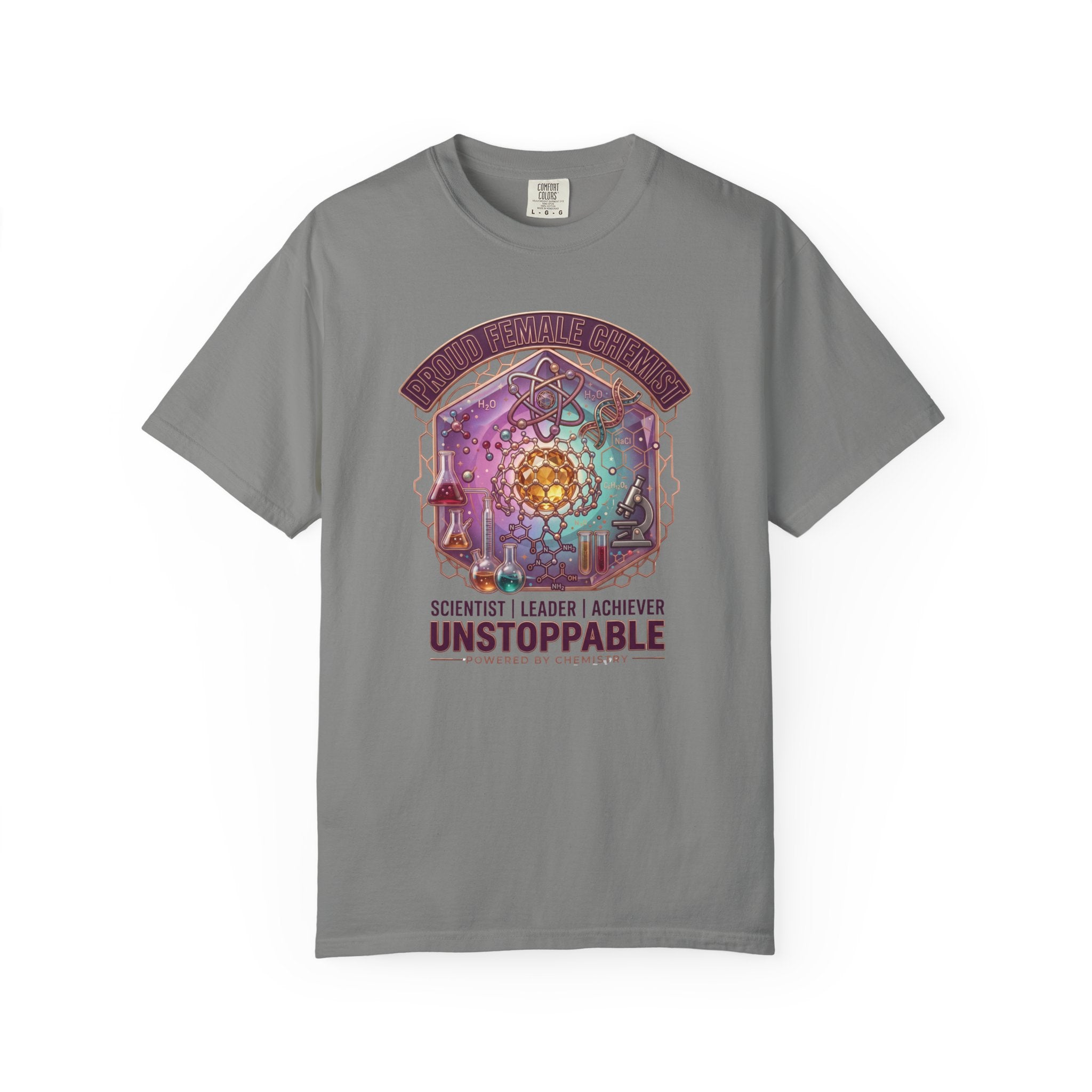 T-Shirt 'Unstoppable' Scientist Leader Achiever Graphic Tee Proud Chemist. Scientist. Leader. Unstoppable. STEM Graphic Tee