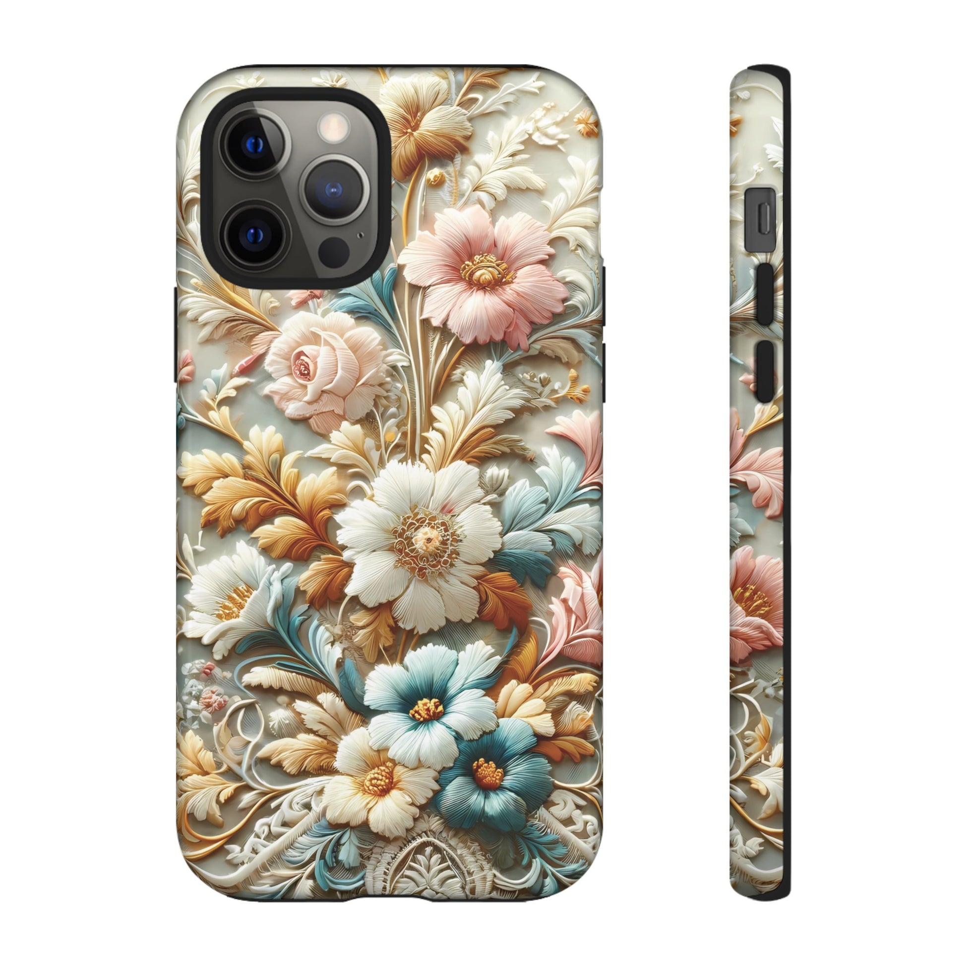 3D Elegant Faux Flowers Phone Case Stylish & Durable for iPhone Samsung Gift iPhone 15, 14, 13 Samsung Pixel Gift for Mom Accessory Gift for Her