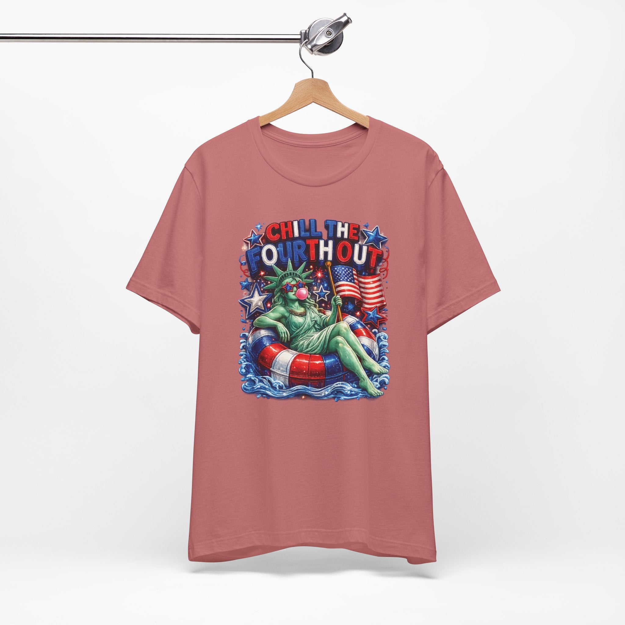 CHILL the Fourth UP Funny America T-Shirt — Patriotic 4th of July Tee