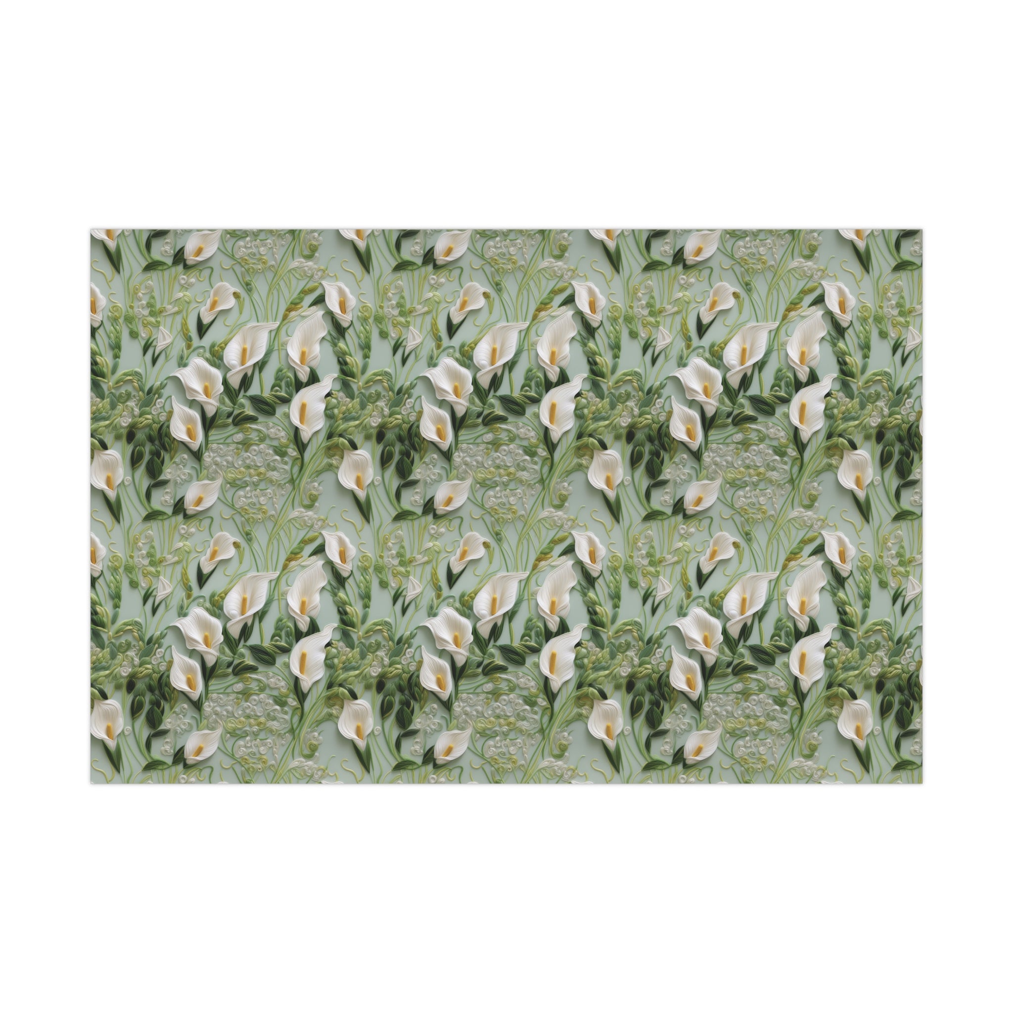Elegant Calla Lily Wrapping Paper Beautiful Floral Design for Christmas, Birthdays & Special Occasions | Premium Gift Wrap for Nature Lovers Luxurious - MRSBYVALLE