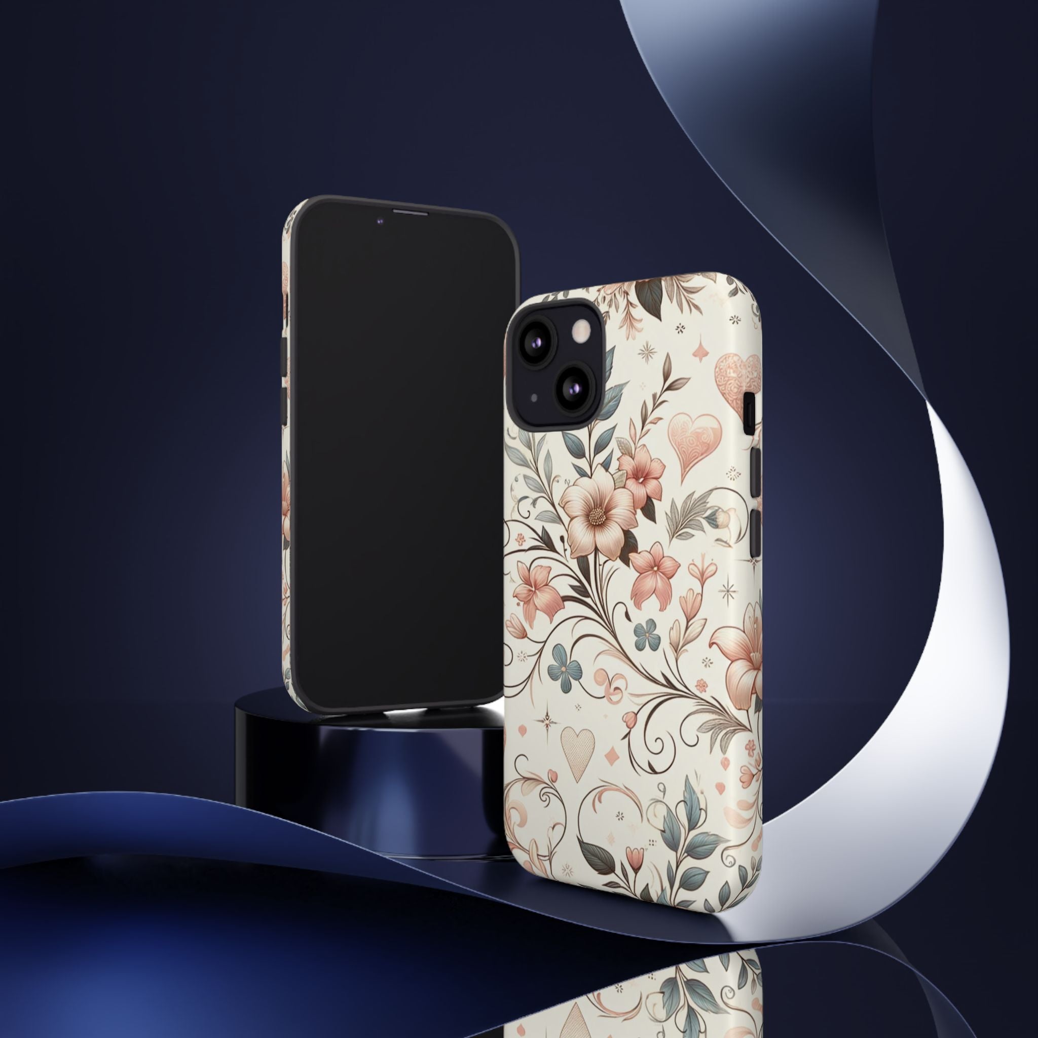 Floral Design Luxury Phone Tough Case Floral Elegant Durable Stylish for Modern Devices iPhone 17, 16 15, Samsung iPhone Samsung Accessory Gift for Her