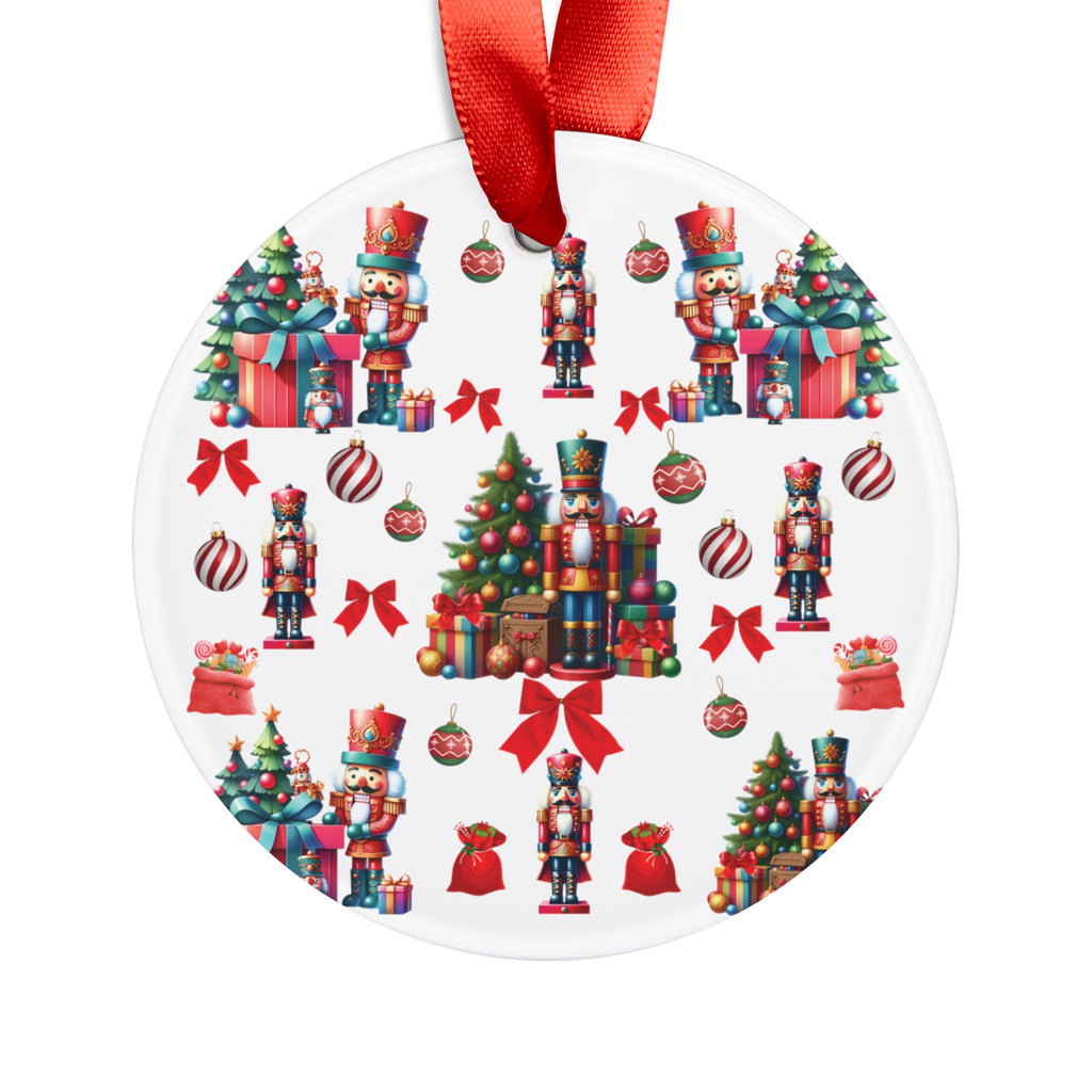 Nutcrackers Christmas Acrylic Ornament Elegant Design Ornament with Ribbon Perfect Christmas Decoration | Durable Holiday Keepsake | Charming Winter Design | Ideal for Tree Trimming and Gift Giving - MRSBYVALLE