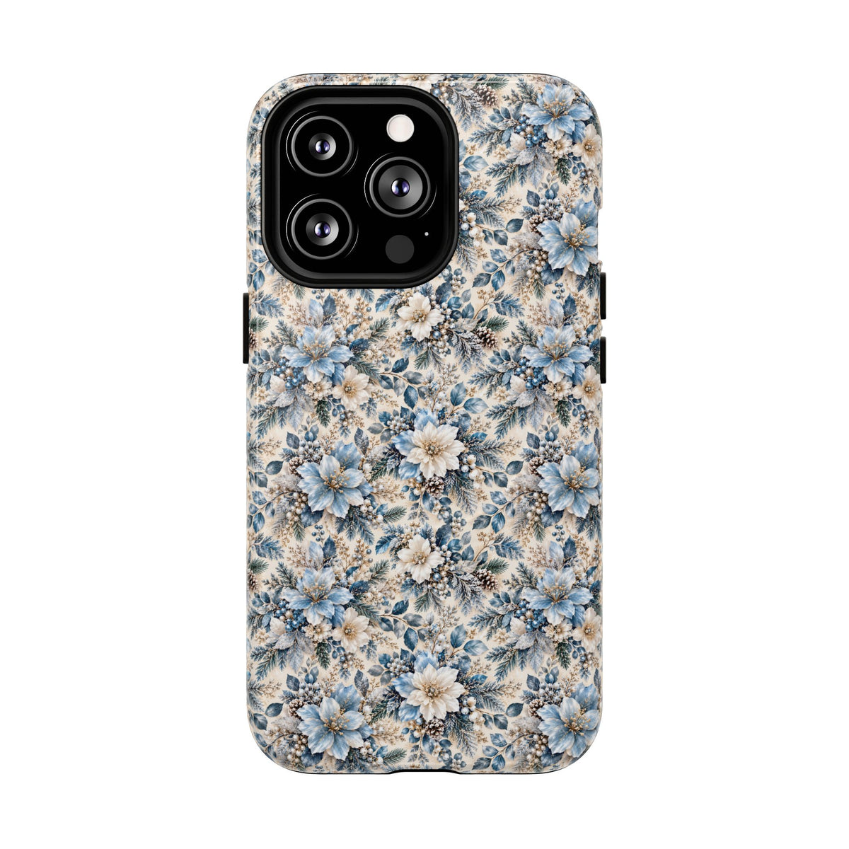 Icy Blue Floral MagSafe Tough Phone Case