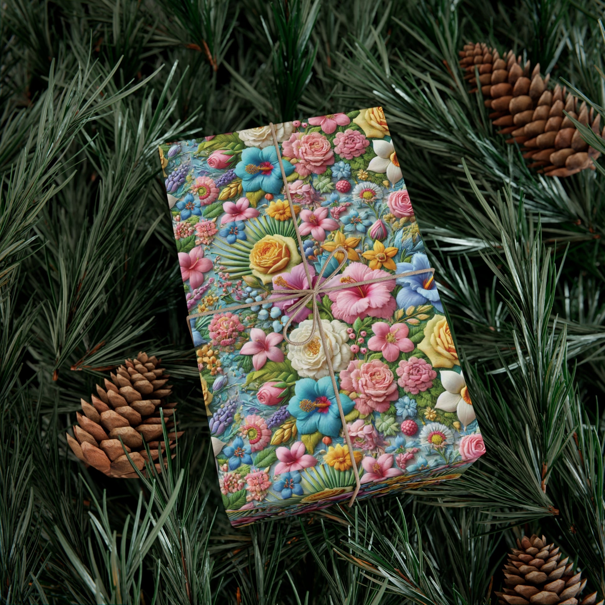Gift Wrap Pastel Floral Wrapping Paper Elegant Flower Design, Premium Quality Gift Wrap for All Occasions, Beautiful Versatile for Birthdays, Weddings, and More Decor - MRSBYVALLE