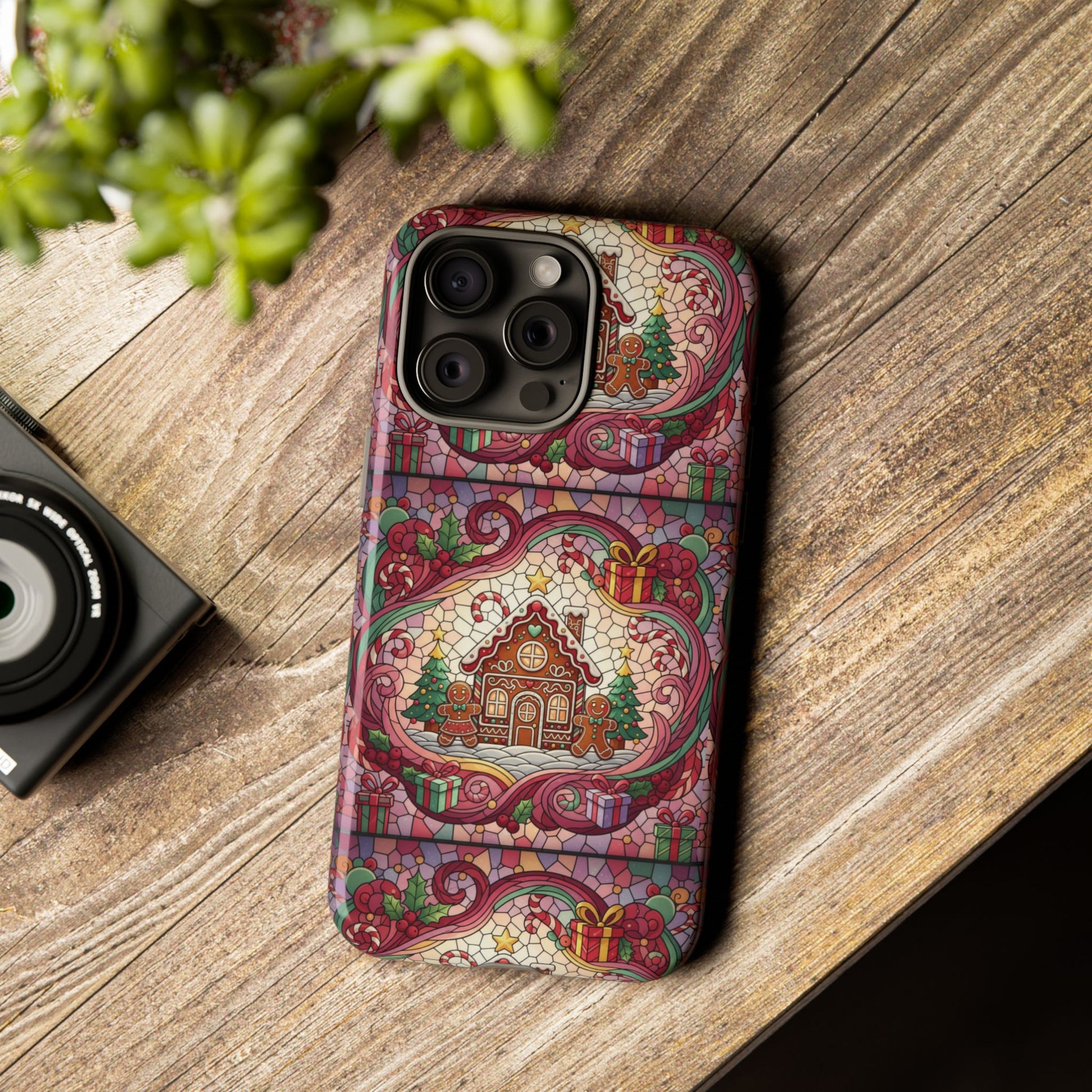 iPhone Case 17, 16  Gingerbread Stained Glass Tough Case Samsung perfect phone case