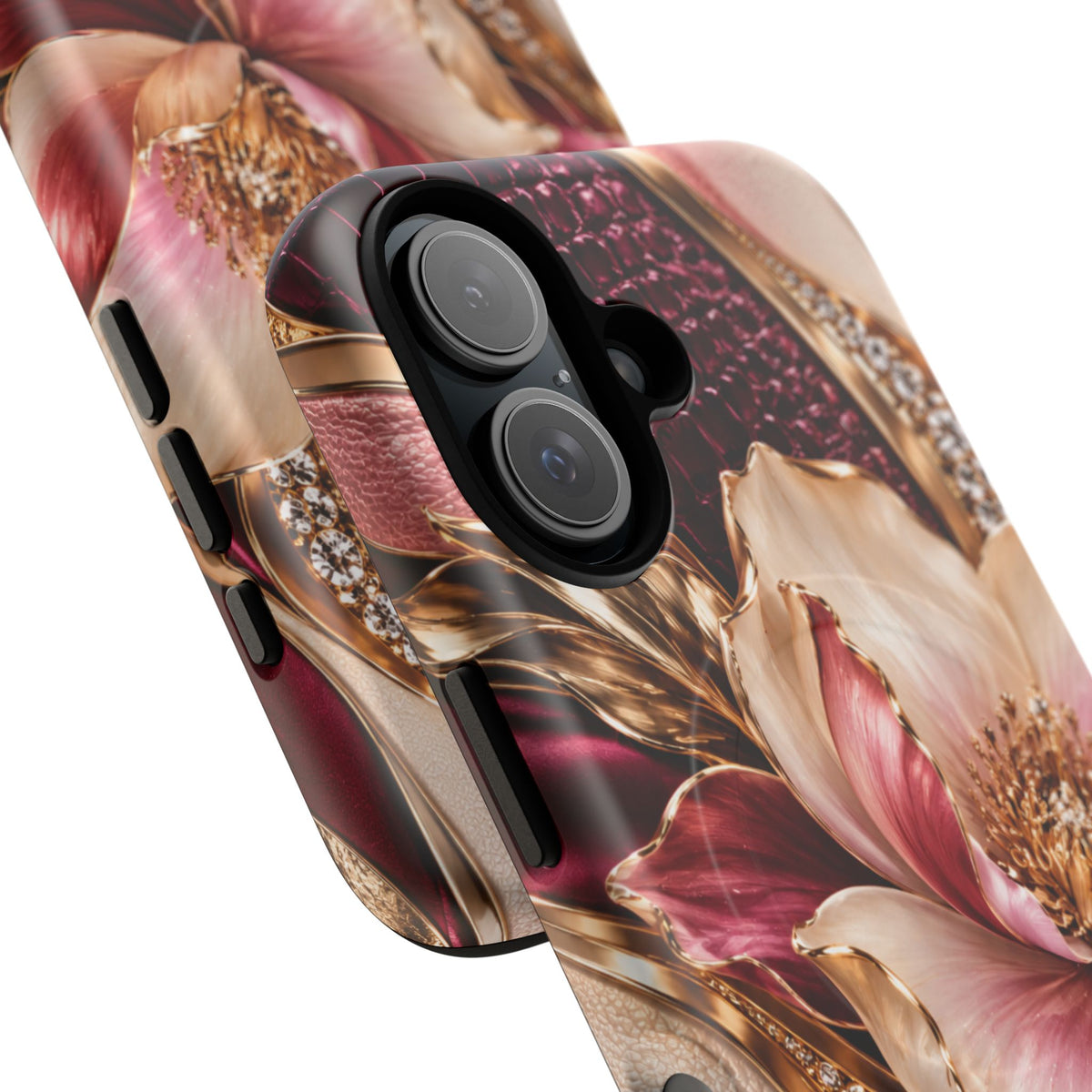 Magnetic Tough Phone Case — Vintage Rose Floral Armor
