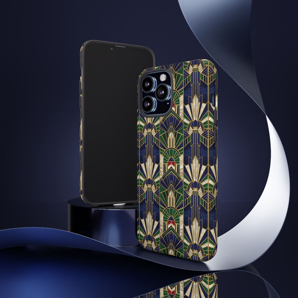 Navy & Gold Art Deco Phone Case — Imperial Art Deco Tough Case