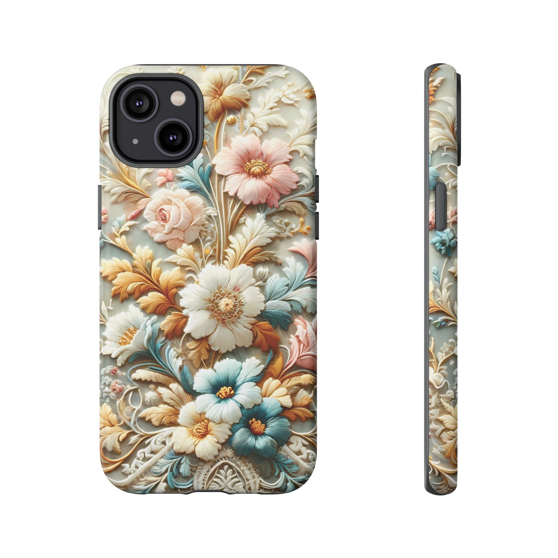 3D Elegant Faux Flowers Phone Case Stylish & Durable for iPhone Samsung Gift iPhone 15, 14, 13 Samsung Pixel Gift for Mom Accessory Gift for Her