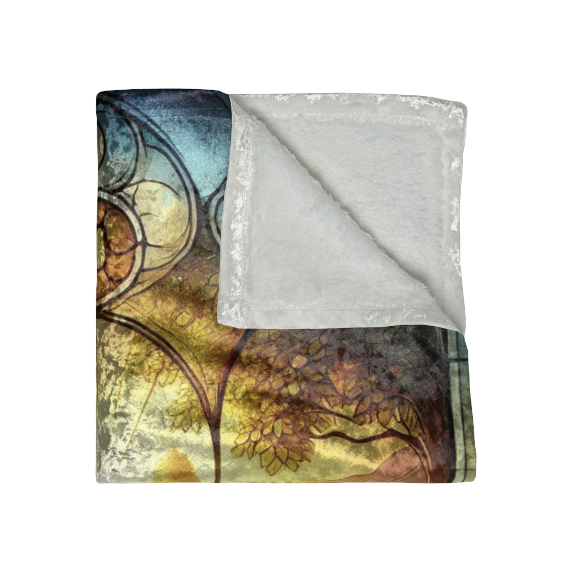 Farmhouse Sunset Crushed Velvet Blanket Cozy 50x60 Inch Country Scene Throw with Stained Glass Illusion | Soft, Luxurious Home Decor for Living Room or Bedroom - MRSBYVALLE
