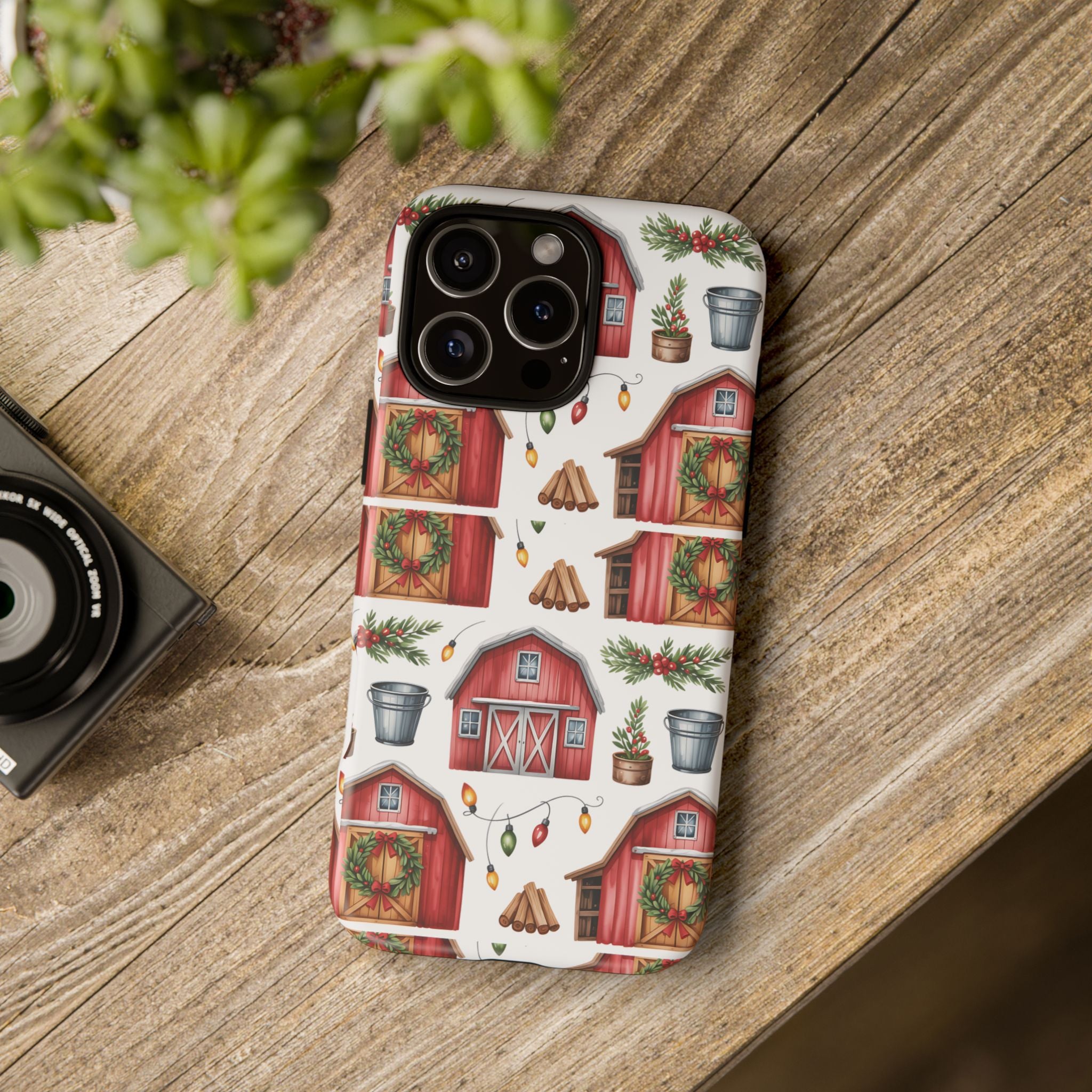Farmhouse Christmas Design Phone Case - Stylish, Protective Cover for All Models Gift for Mom Accessory Gift for Her