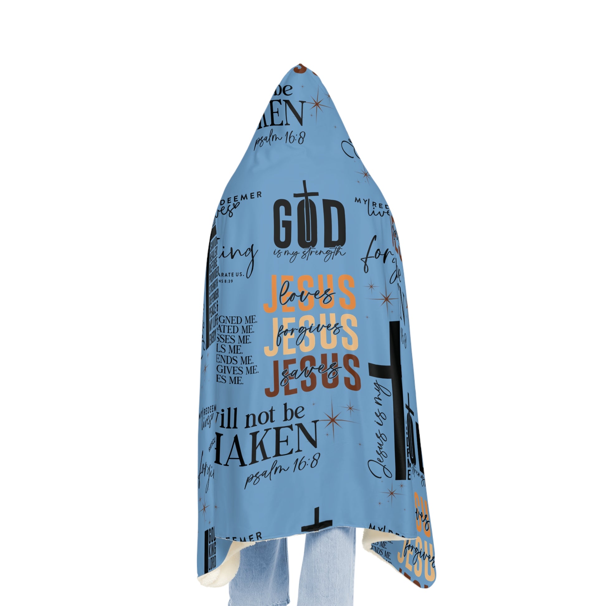 Jesus Quotes Bible Verse Blanket –Hooded Blanket – Ultra-Soft Wearable Throw with Vibrant Floral Art, Cozy Warm Snuggle Gift for Adults & Kids