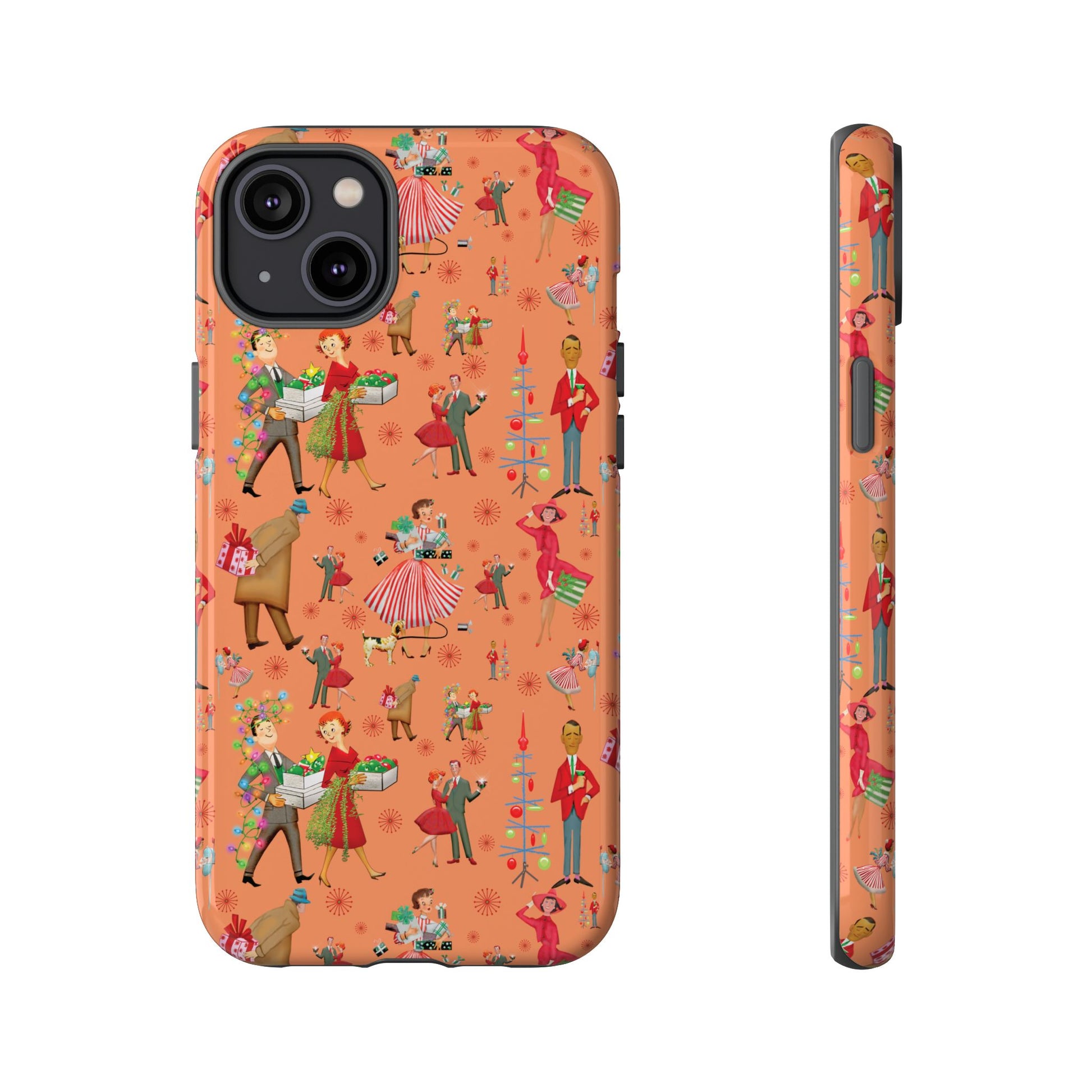 Retro Christmas 50s Phone Case Unique Holiday Protection for Your Device | Stylish & Durable Cover Gift for Her Phone 17, 16, 15, Samsung iPhone Accessory Gift for Her