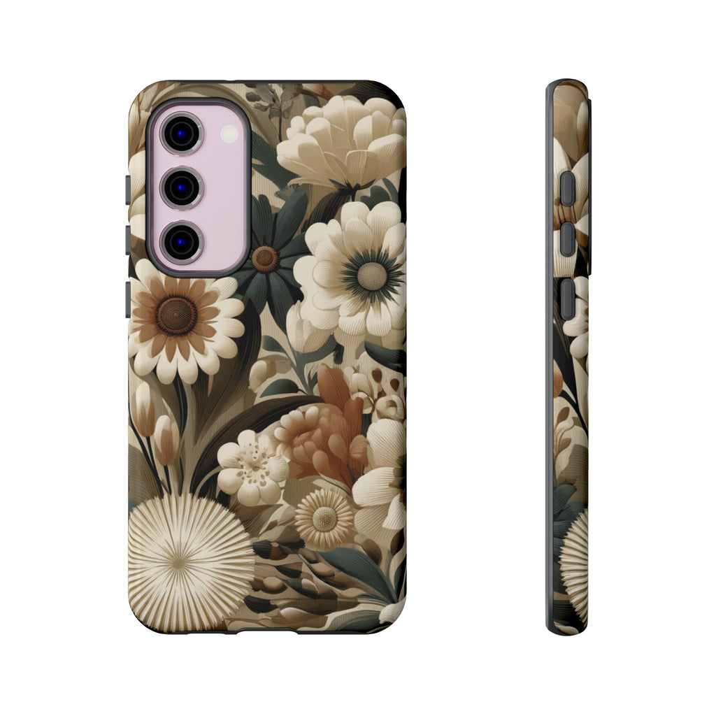 Mid-century Modern Floral Phone Case Durable for iPhone Samsung Gift iPhone 15, 14, 13 Samsung Pixel Gift for Mom Accessory Gift for Her
