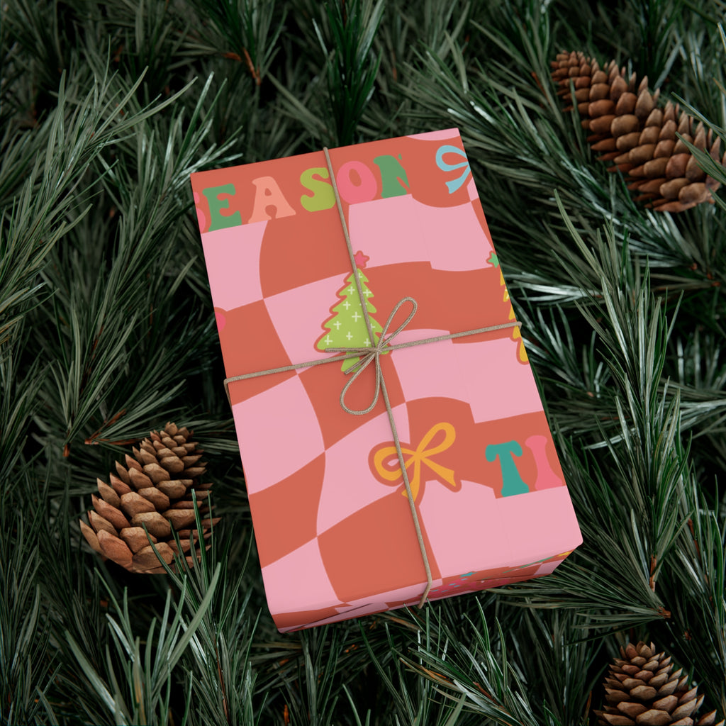 Retro Boho Wrapping Paper Festive Holiday Gift Wrap with Perfect for Christmas Presents, Crafting, Holiday Decor Premium Quality Perfect for Gift - MRSBYVALLE