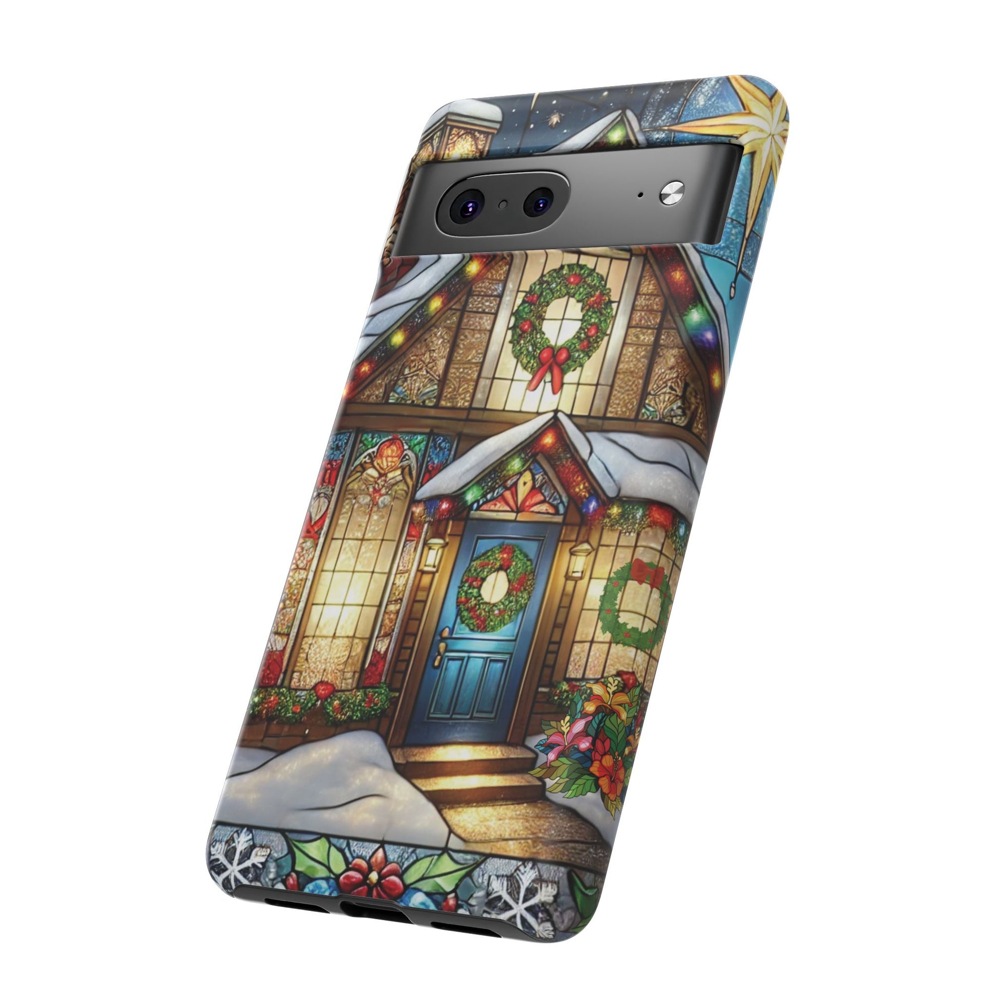 Stain Glass Christmas Phone Case Unique Holiday Protection for Your Device | Stylish & Durable Cover Gift for Her Phone 15, Samsung iPhone Samsung Accessory Gift for Her