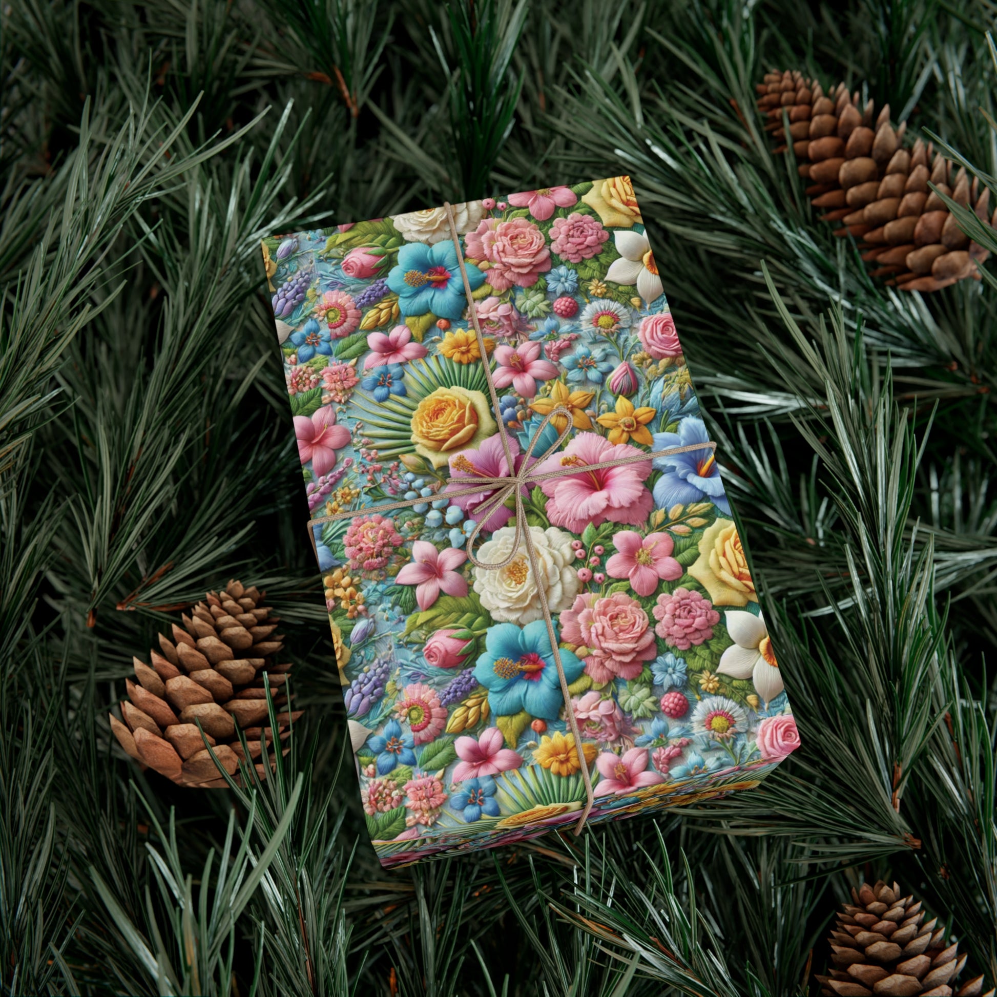 Gift Wrap Pastel Floral Wrapping Paper Elegant Flower Design, Premium Quality Gift Wrap for All Occasions, Beautiful Versatile for Birthdays, Weddings, and More Decor - MRSBYVALLE