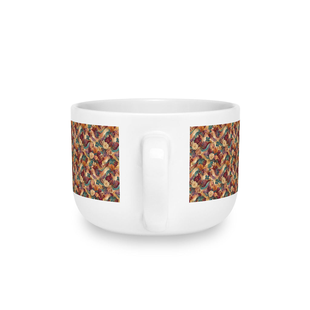 Autumn Knit Pattern Latte Mug — 25oz Ceramic Coffee Cup Gift for Mom