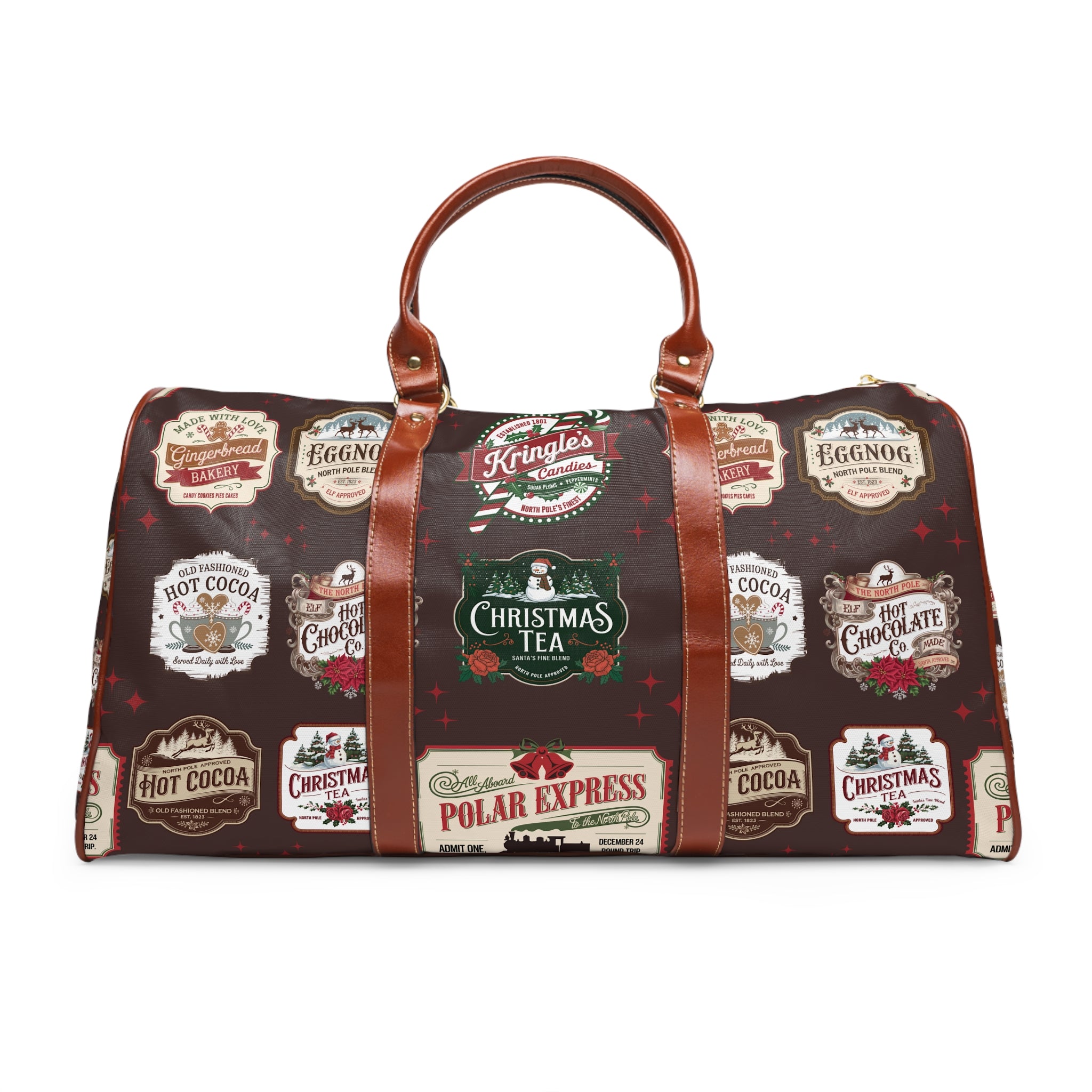 Retro Christmas Signs Travel Bag Perfect for Holiday Trips & Weekend Getaways Stylish & Durable Overnight Bag with Vintage-Inspired Holiday Design for Festive Travel - MRSBYVALLE