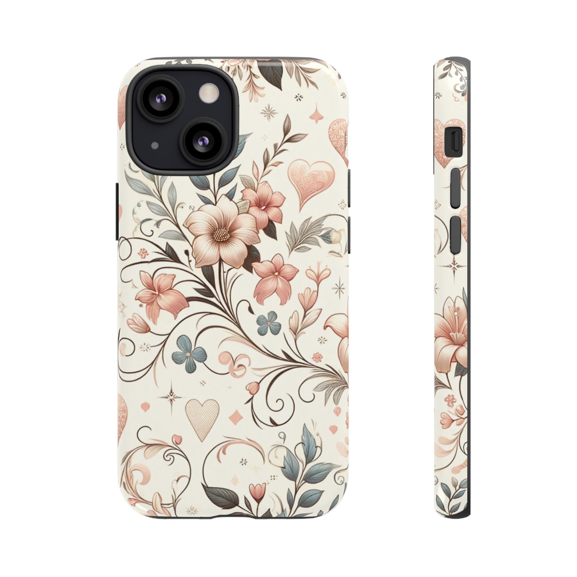 Floral Design Luxury Phone Tough Case Floral Elegant Durable Stylish for Modern Devices iPhone 17, 16 15, Samsung iPhone Samsung Accessory Gift for Her
