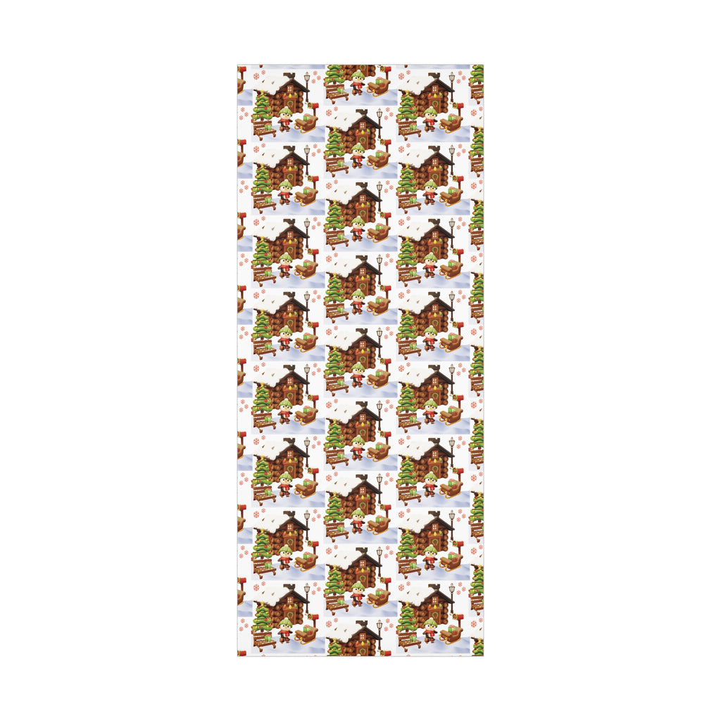 3D Illusion Penguin Wrapping Paper Cute Winter Penguin & Snow Cabin Scene, Festive Christmas Gift Wrap, Holiday Present Paper in 3 SizesPerfect for Seasonal Gifting