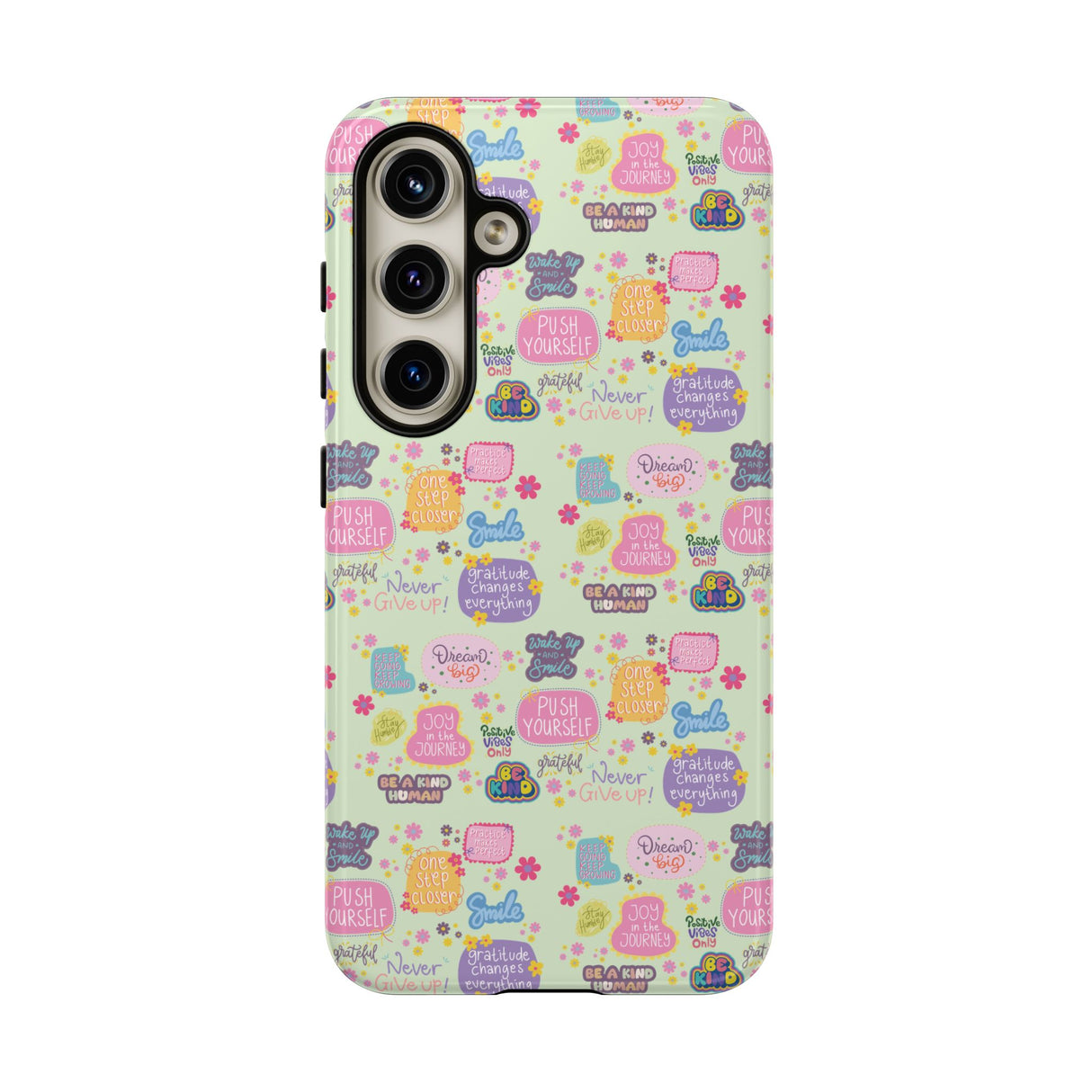 Good Vibes Only Protective Phone Case  Shockproof Slim Aesthetic Motivational Quote Cover, Positive Affirmation Gift for Mom, Teens & Besties | iPhone & Galaxy