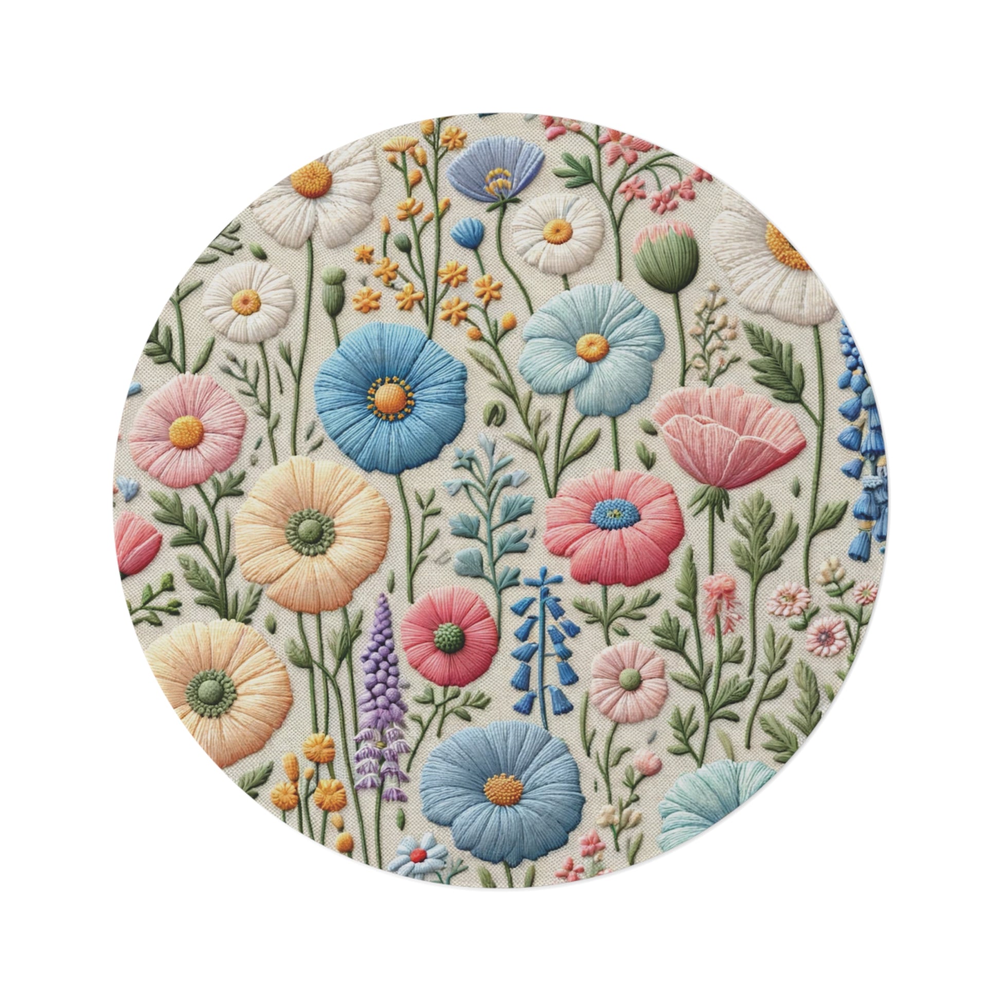 New House Elegant Floral Symphony Round Rug Ideal for Bedrooms, Hallways, and Home Offices Featuring Luxurious Design interior Livingroom.