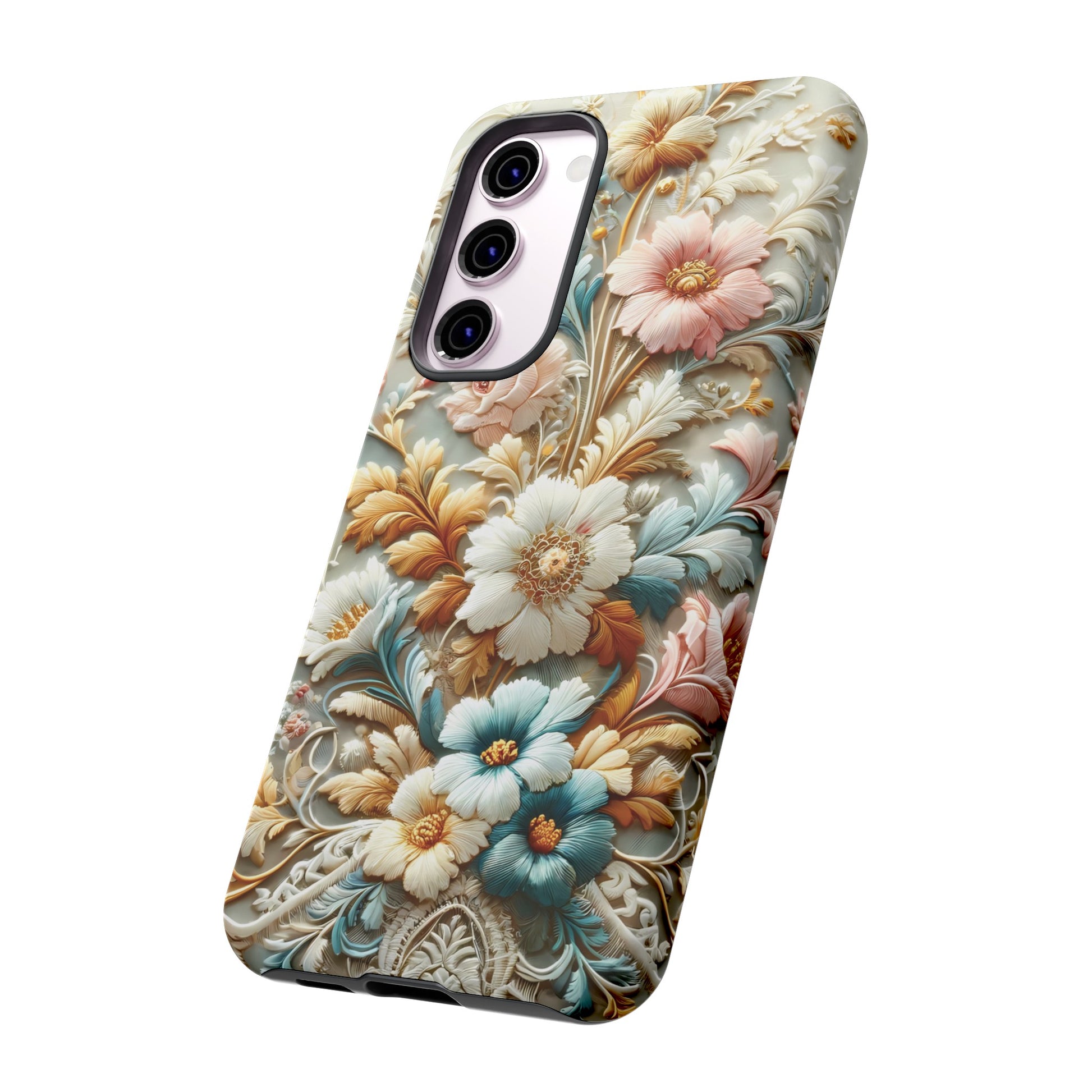 3D Elegant Faux Flowers Phone Case Stylish & Durable for iPhone Samsung Gift iPhone 15, 14, 13 Samsung Pixel Gift for Mom Accessory Gift for Her