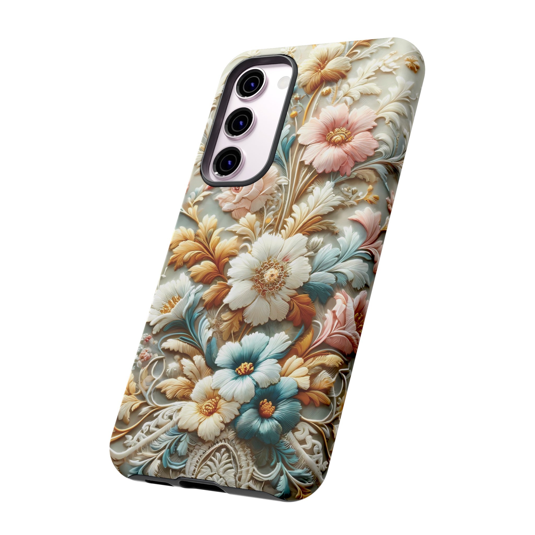 3D Elegant Faux Flowers Phone Case Stylish & Durable for iPhone Samsung Gift iPhone 15, 14, 13 Samsung Pixel Gift for Mom Accessory Gift for Her