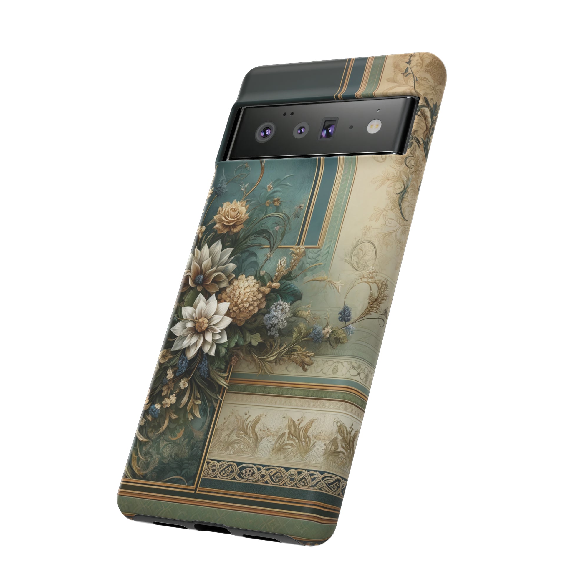 Victorian Floral Boho Luxury Phone Tough Case Floral Elegant Durable Stylish for Modern Devices iPhone 15, Samsung iPhone Samsung Accessory Gift for Her.