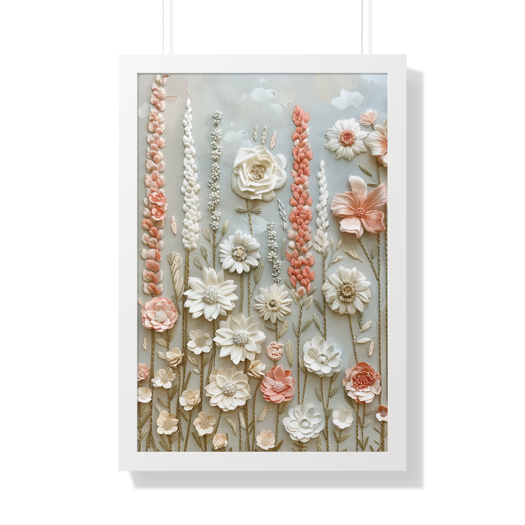Delicate Pastel Floral Wall Art Captivating Blossom Patterns in Soft Hues and Elegant Home Décor Perfect for Living Rooms, Bedrooms, and Cozy Corners Encased in Black, White, or Walnut Frames with Durable Ready to Hang  Timelessly Crafted. - MRSBYVALLE