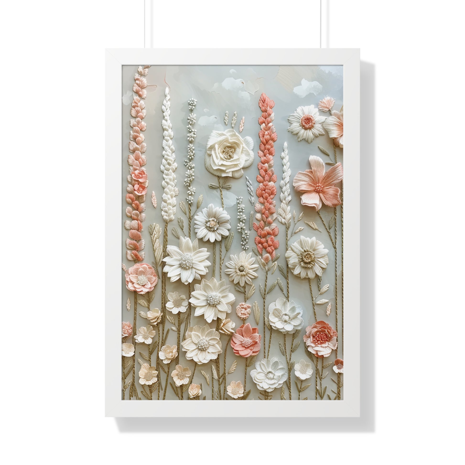 Delicate Pastel Floral Wall Art Captivating Blossom Patterns in Soft Hues and Elegant Home Décor Perfect for Living Rooms, Bedrooms, and Cozy Corners Encased in Black, White, or Walnut Frames with Durable Ready to Hang  Timelessly Crafted. - MRSBYVALLE