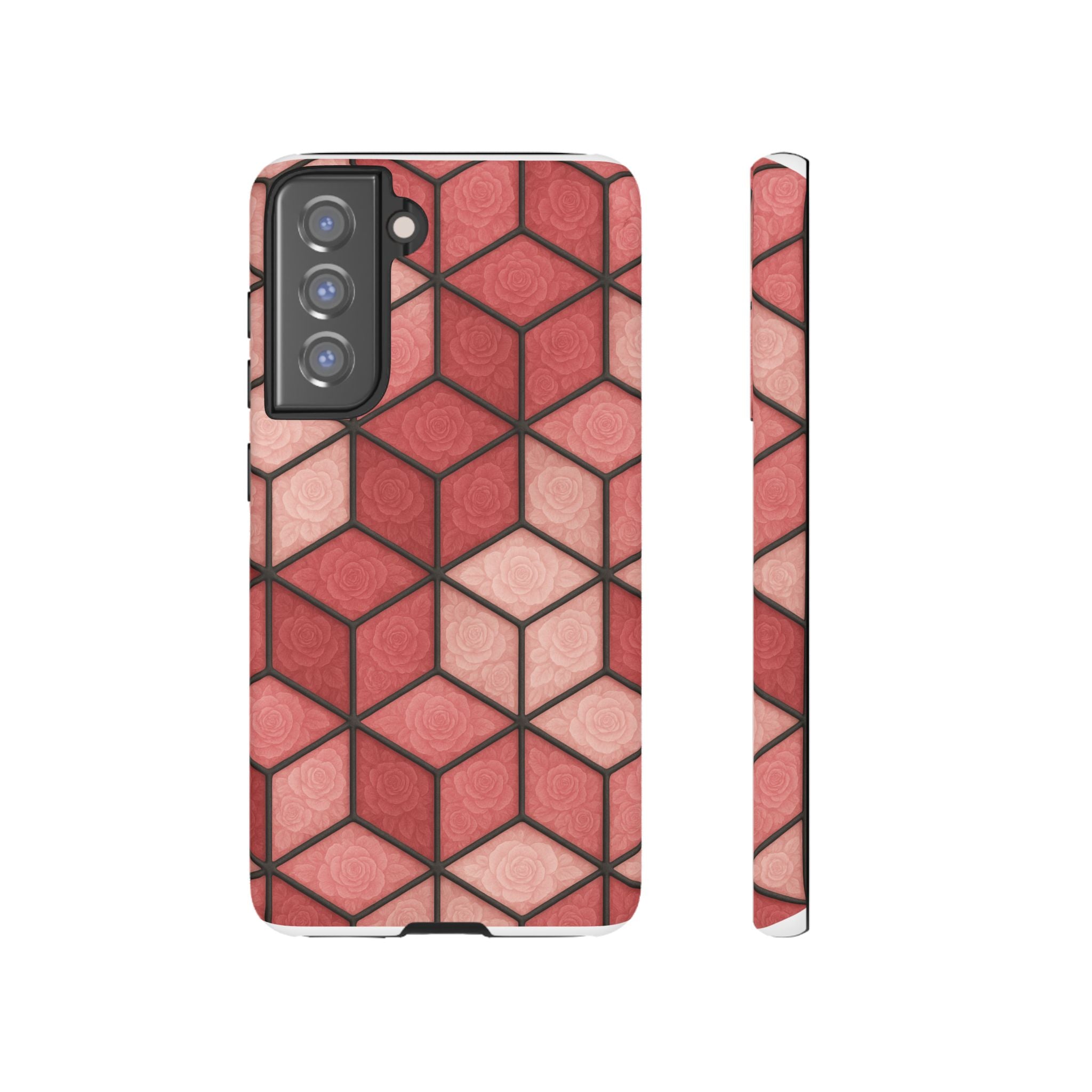 Geometric Stained Glass Illusion Phone Case Colorful Abstract Art, Aesthetic Protective Cover for iPhone, Samsung & Google, Unique Gift Idea Mom