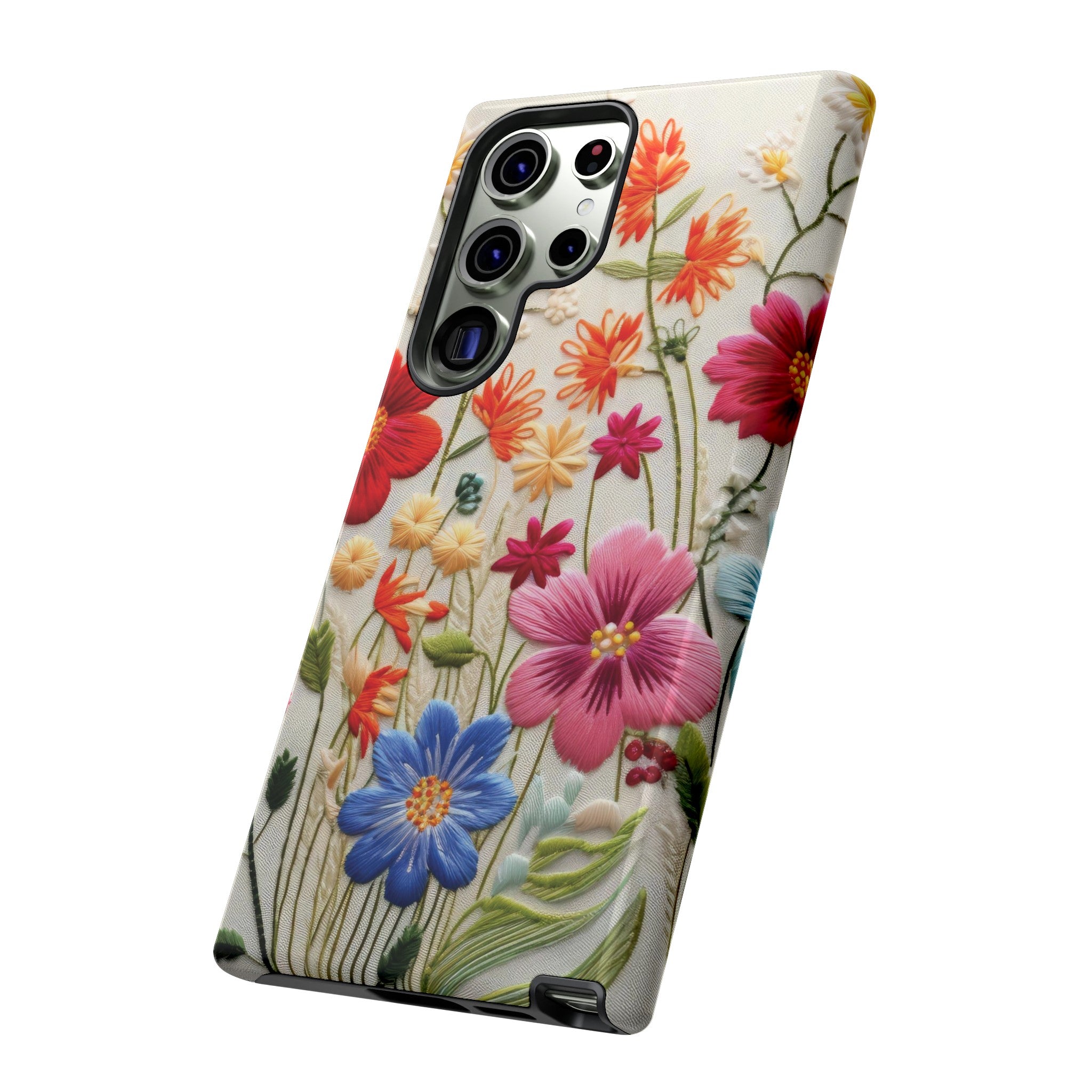 3D Floral Phone Case Elegant Faux Flower Durable for iPhone Samsung Smartphone iPhone 15, 14, 13 Samsung Gift for Mom