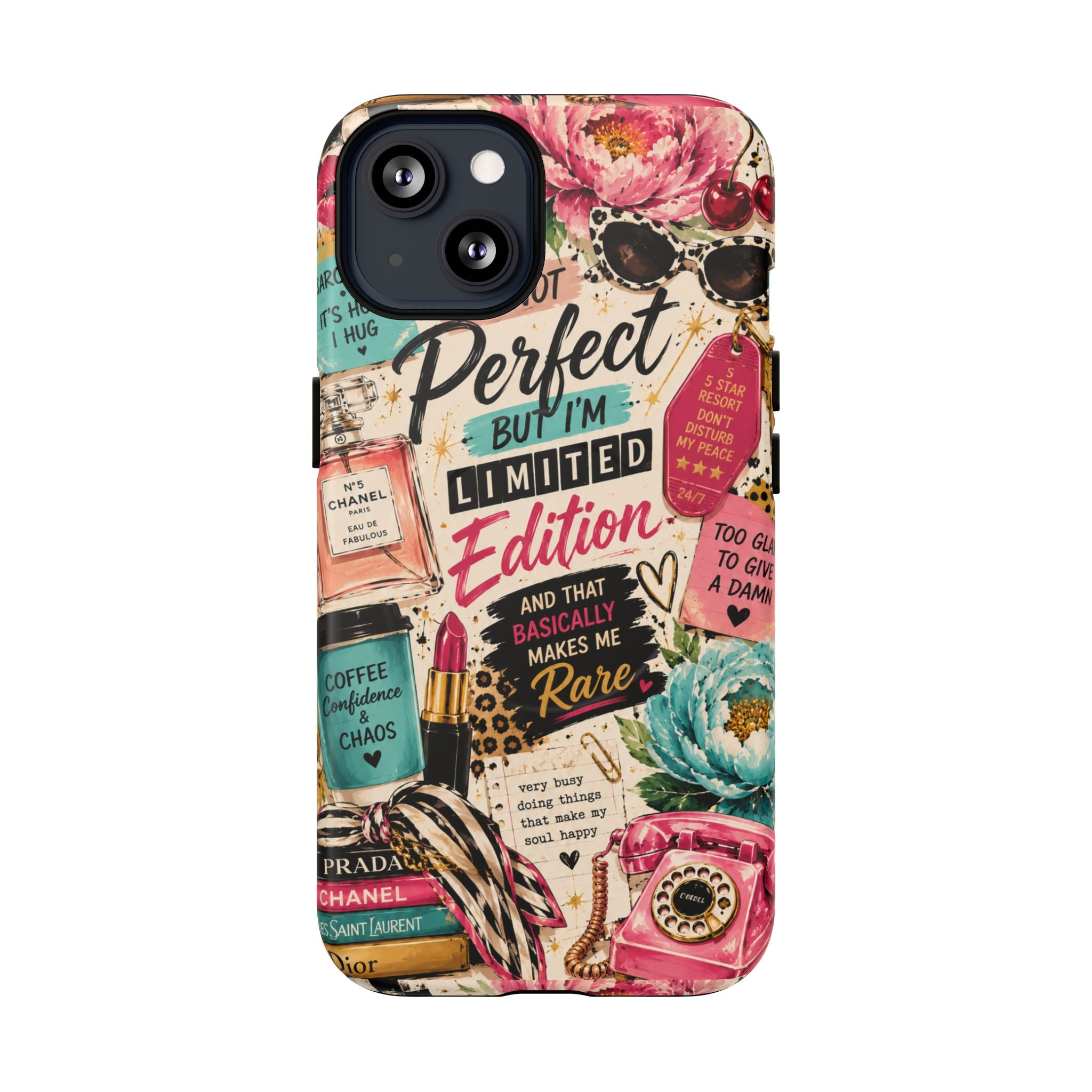 Perfect I'm Limited Edition phone case Tough Magnetic Case has Retro Funny Women's Gift Chic Pink Vintage iPhone & Samsung