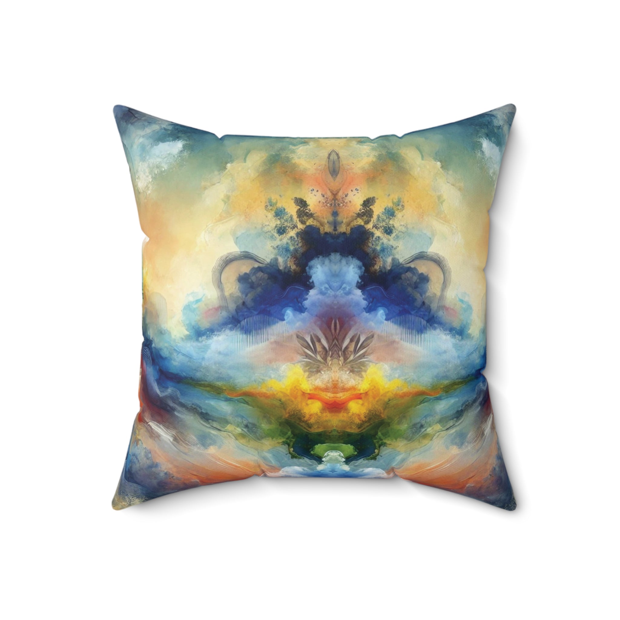 Modern Watercolor Abstract Decorative Pillow - Available in 16x16, 18x18, 20x20 - Vibrant Accent for Living Room, Bedroom, or Sofa Decor  100% Polyester with Double-Sided Print