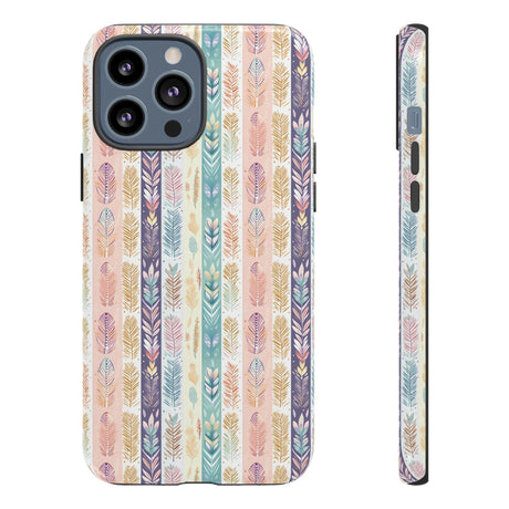Boho Pastel Feathers Modern Watercolor Abstract Phone Case Compatible with iPhone, Samsung & More - Stylish, Durable Protection with Vibrant Artistic Design Perfect Gift for Her